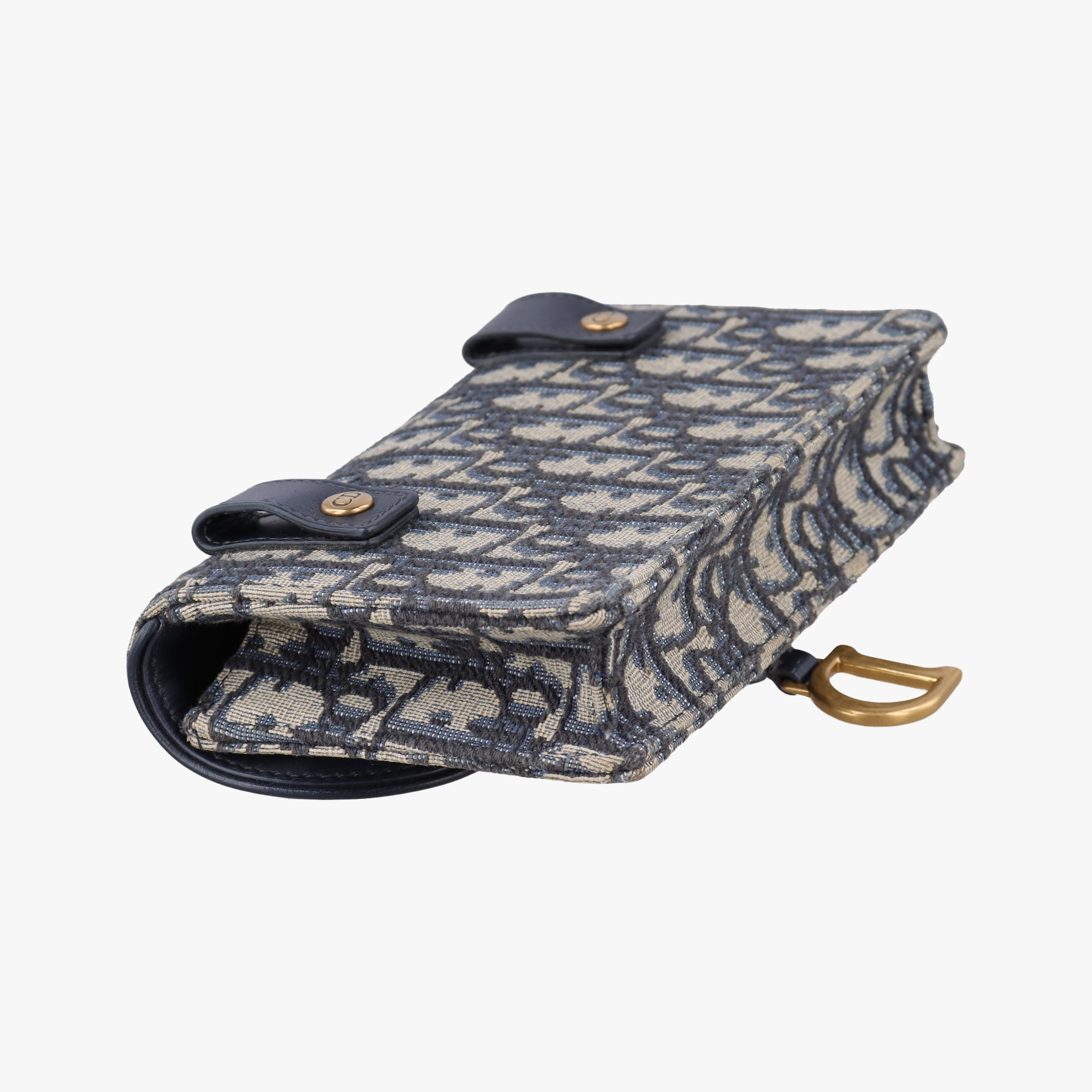 Pre-owned Christian Dior Saddle Navy×Gray Jacquard  bum bag/waist bag | stylenewstar