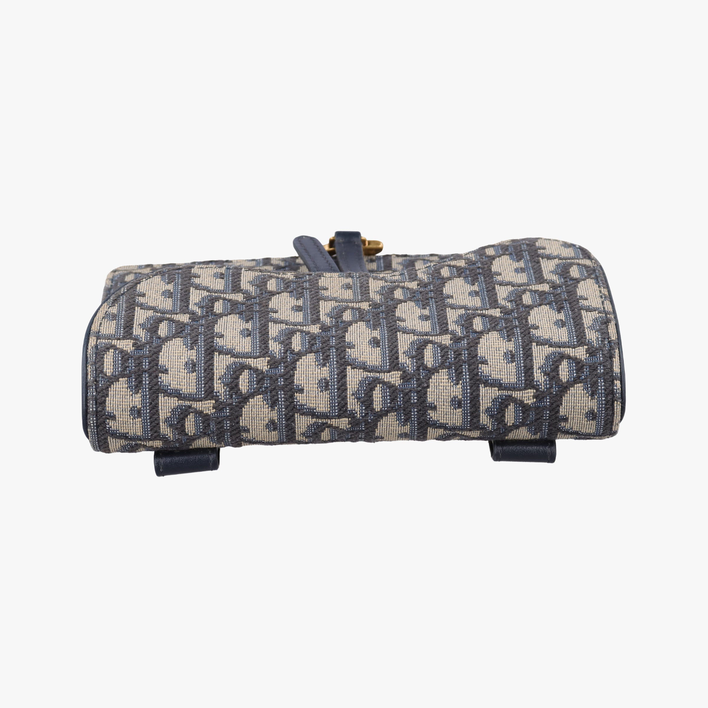 Pre-owned Christian Dior Saddle Navy×Gray Jacquard  bum bag/waist bag | stylenewstar