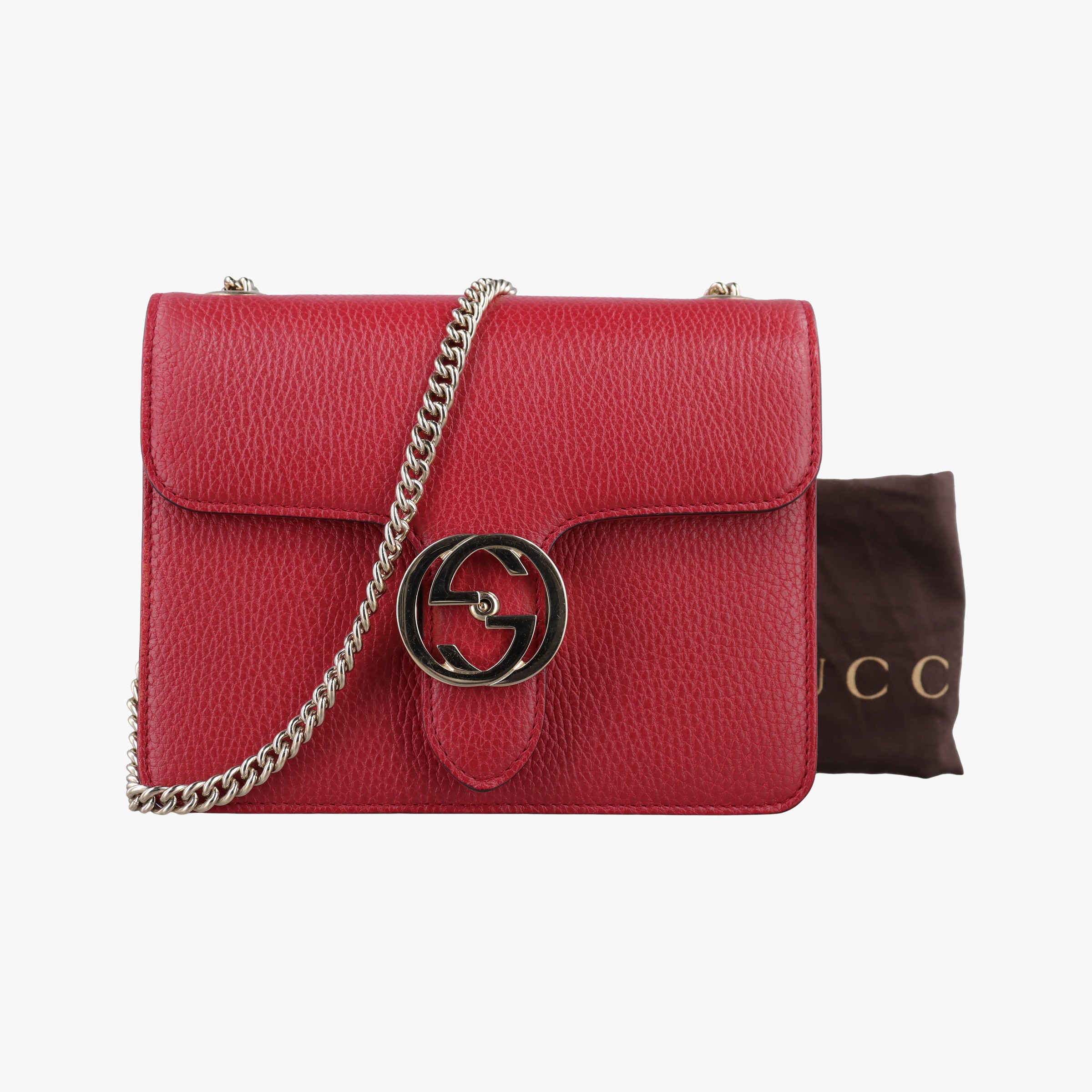 Pre-owned Gucci Interlocking G Red Leather 510304 shoulderbag | stylenewstar