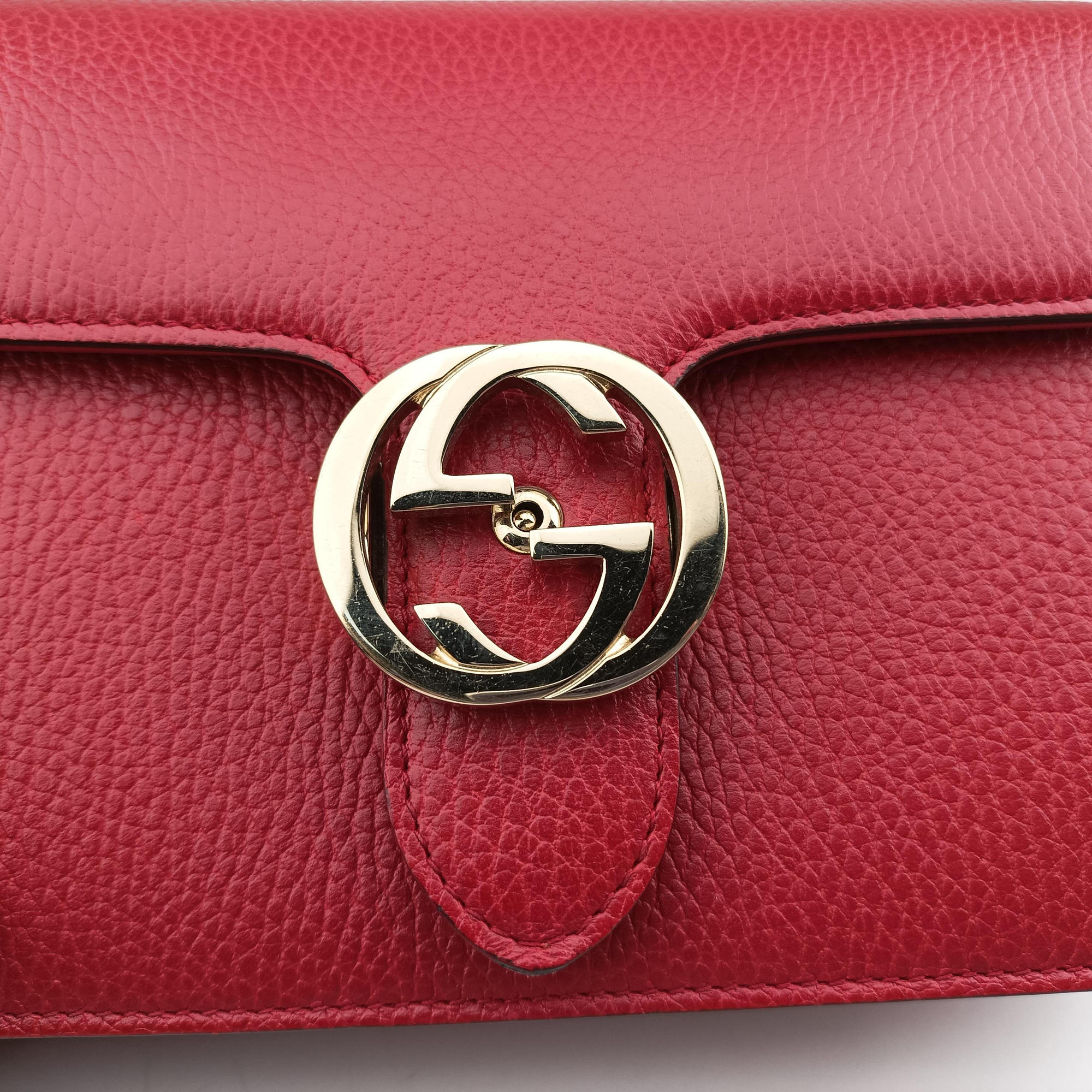 Pre-owned Gucci Interlocking G Red Leather 510304 shoulderbag | stylenewstar