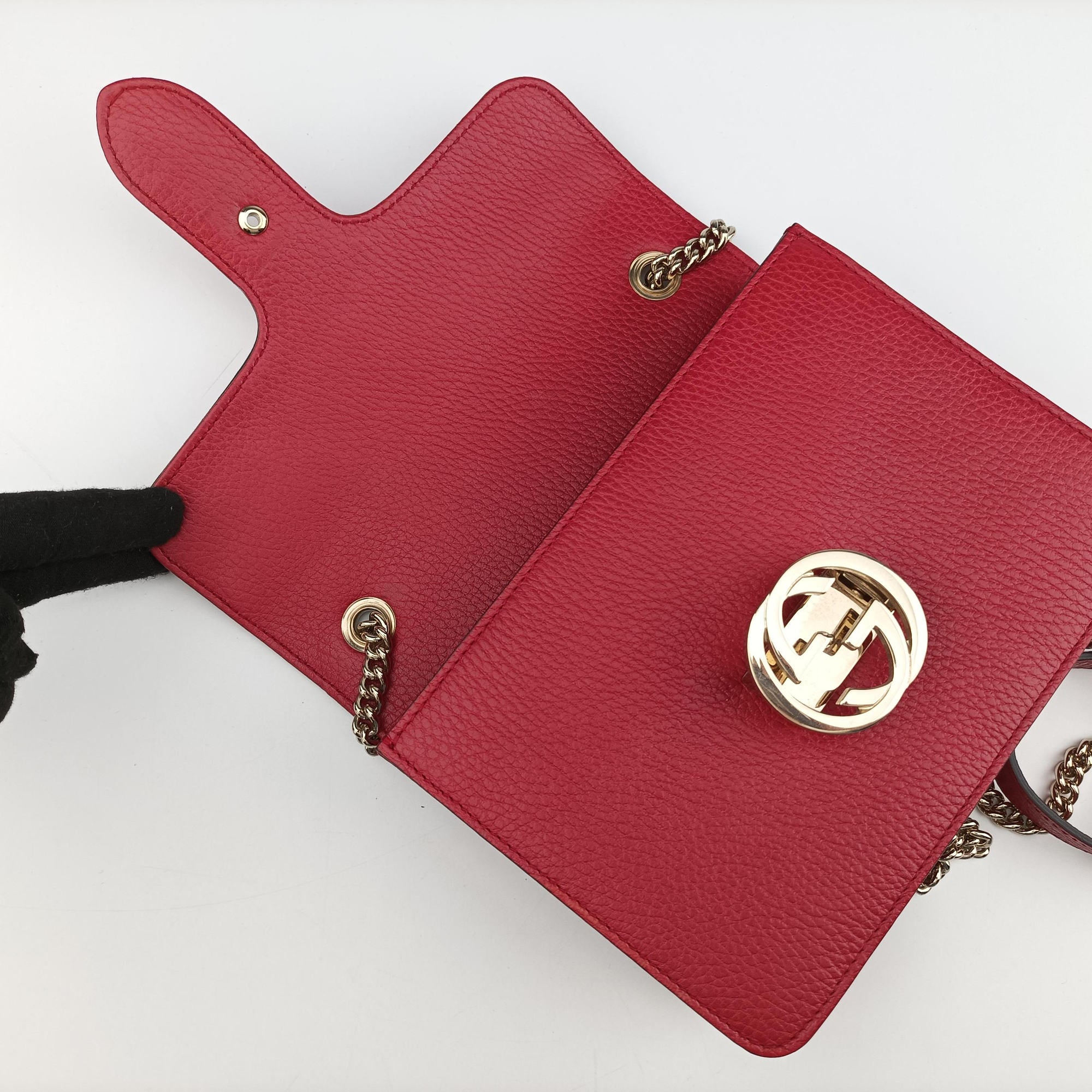 Pre-owned Gucci Interlocking G Red Leather 510304 shoulderbag | stylenewstar