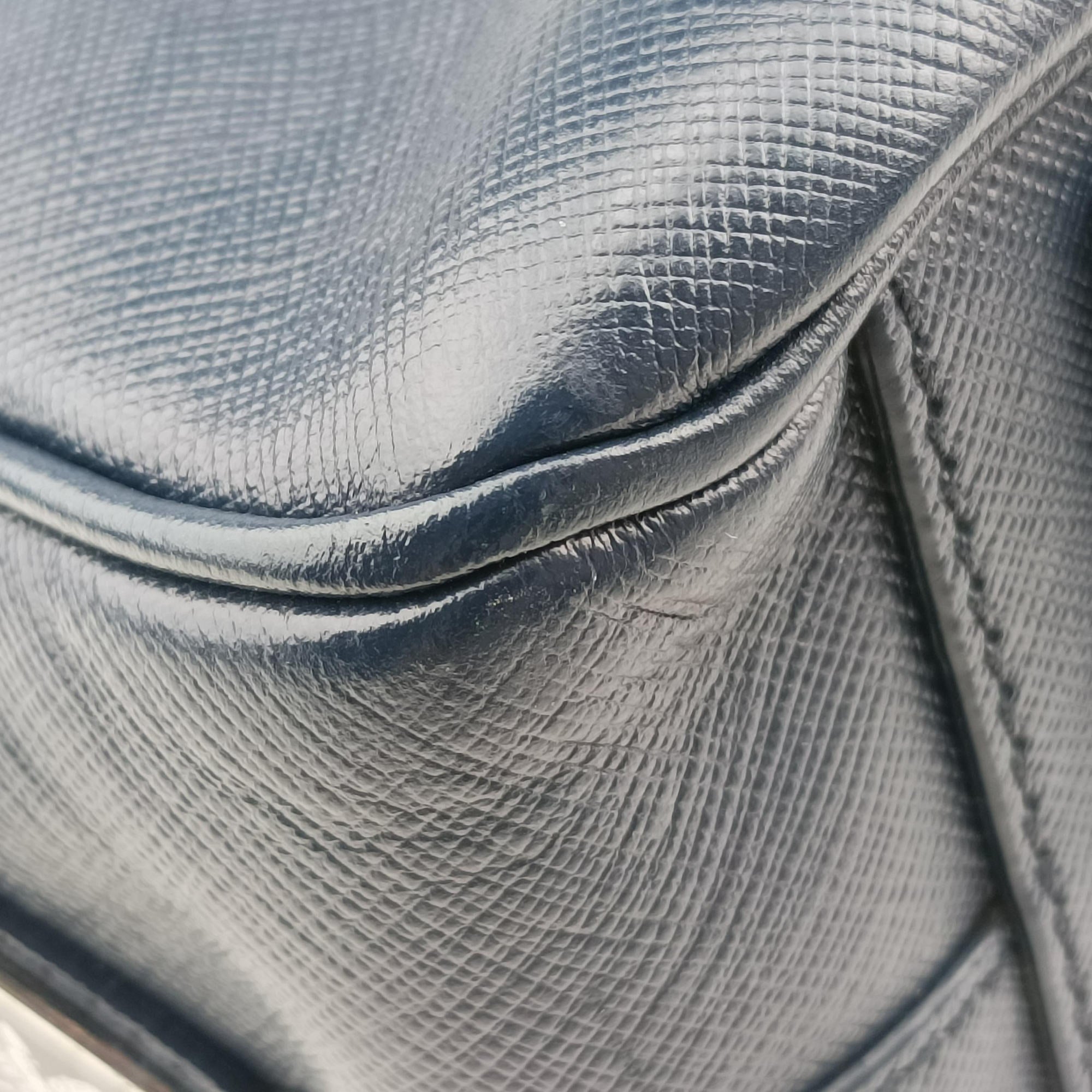 Vintage Prada Briefcase Navy SAFFIANO Leather VS305M handbag | stylenewstar