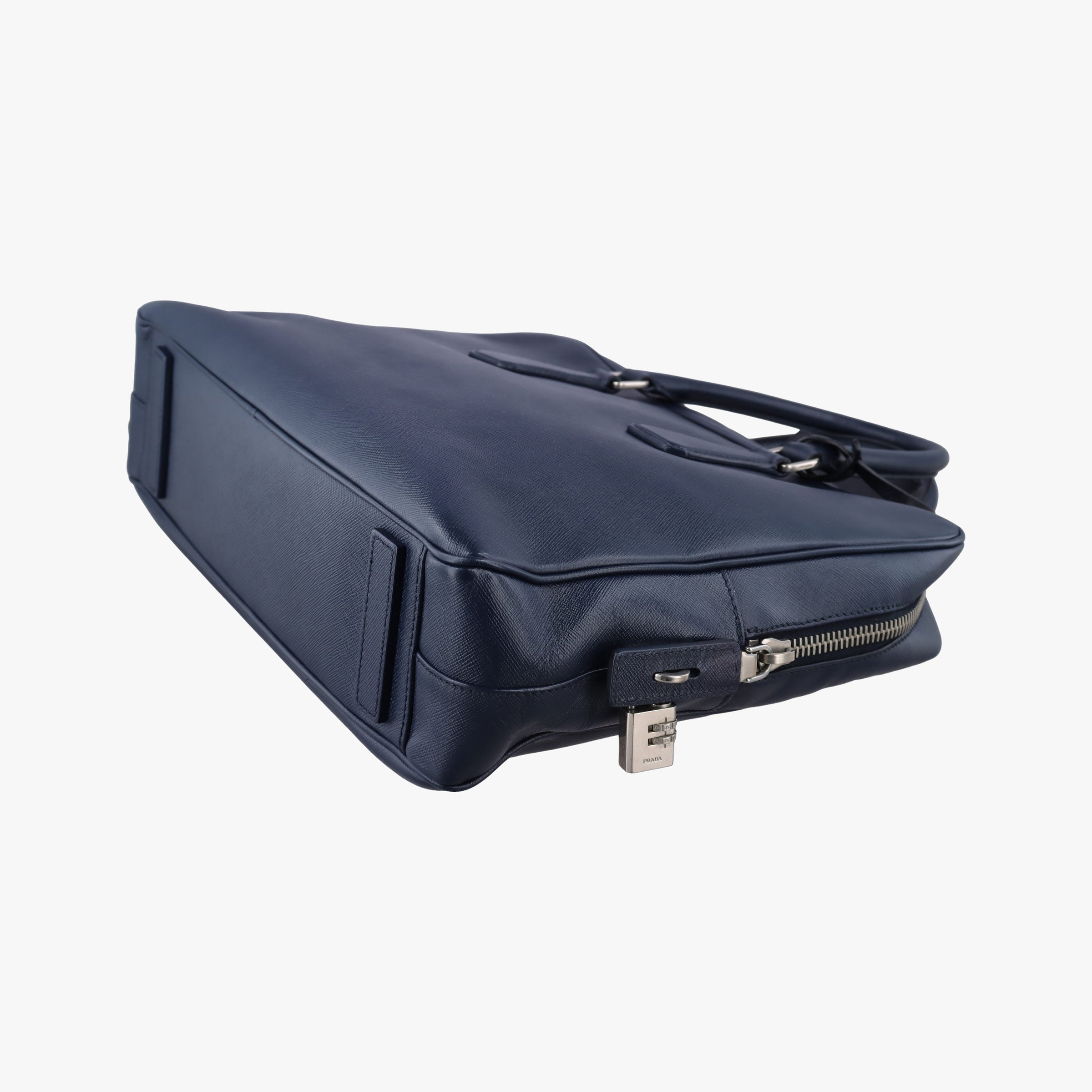 Vintage Prada Briefcase Navy SAFFIANO Leather VS305M handbag | stylenewstar