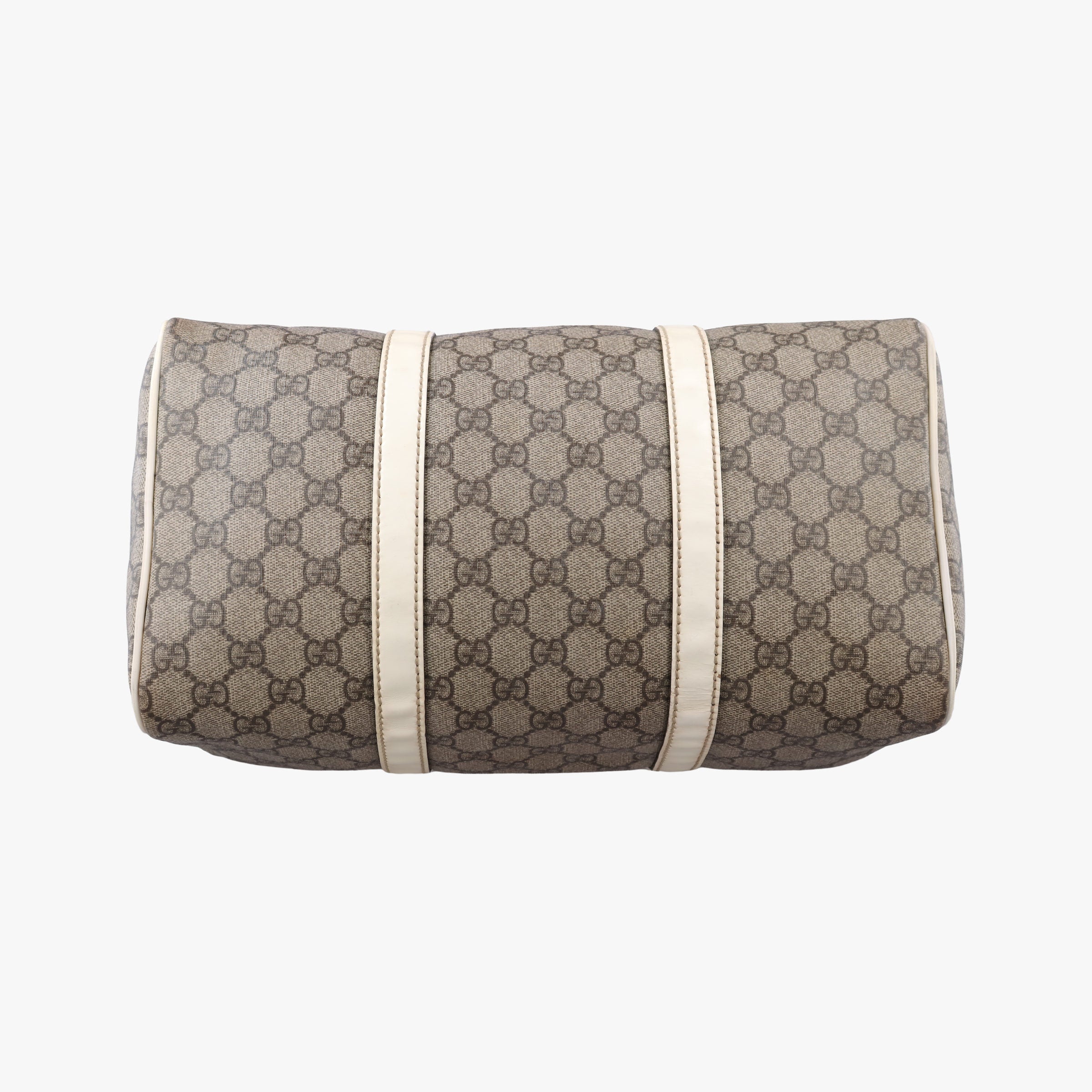 Pre-owned Gucci GG plus Spring Joy GG Supreme BEIGE×WHITE PVC coated canvas×leather 193603 handbag | stylenewstar