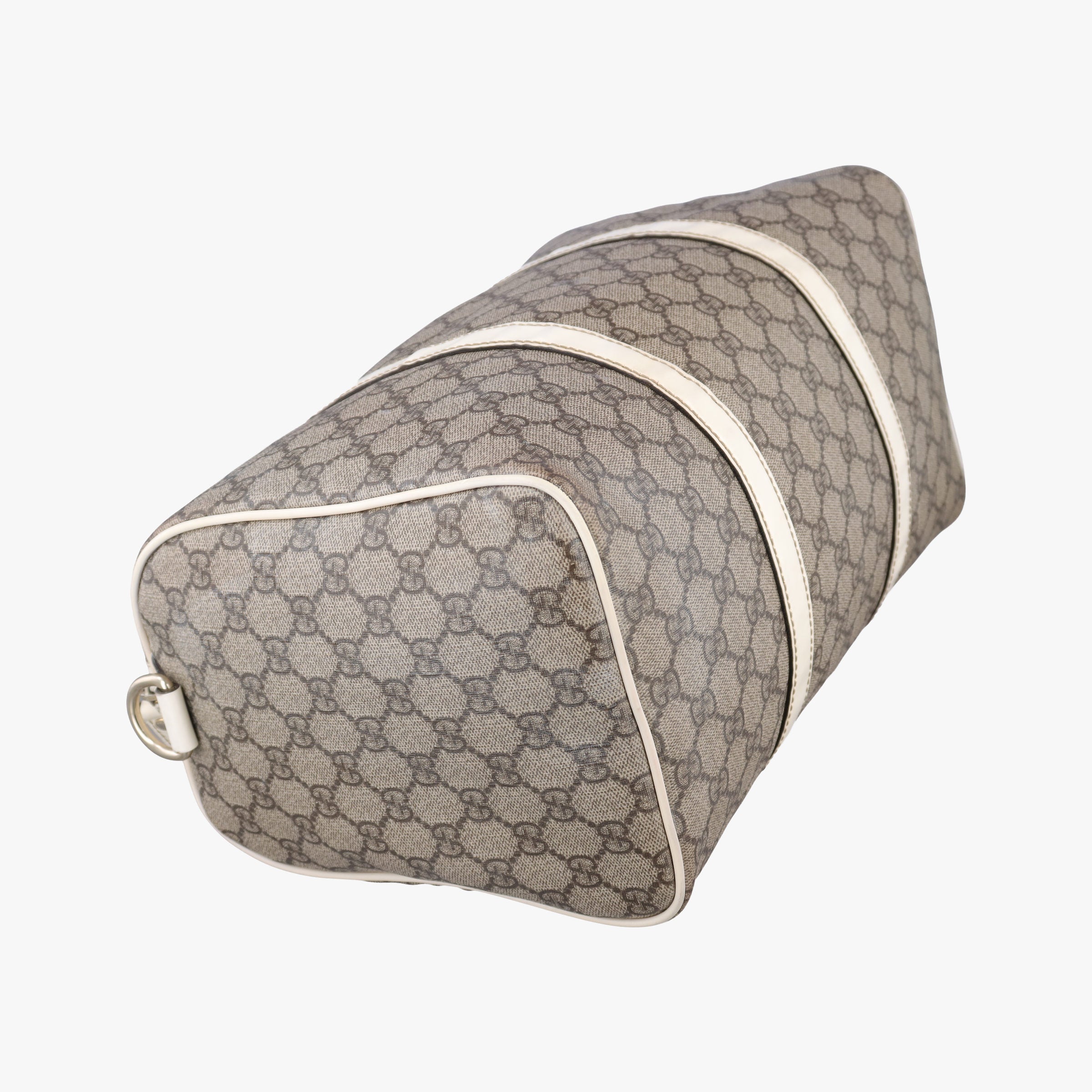 Pre-owned Gucci GG plus Spring Joy GG Supreme BEIGE×WHITE PVC coated canvas×leather 193603 handbag | stylenewstar
