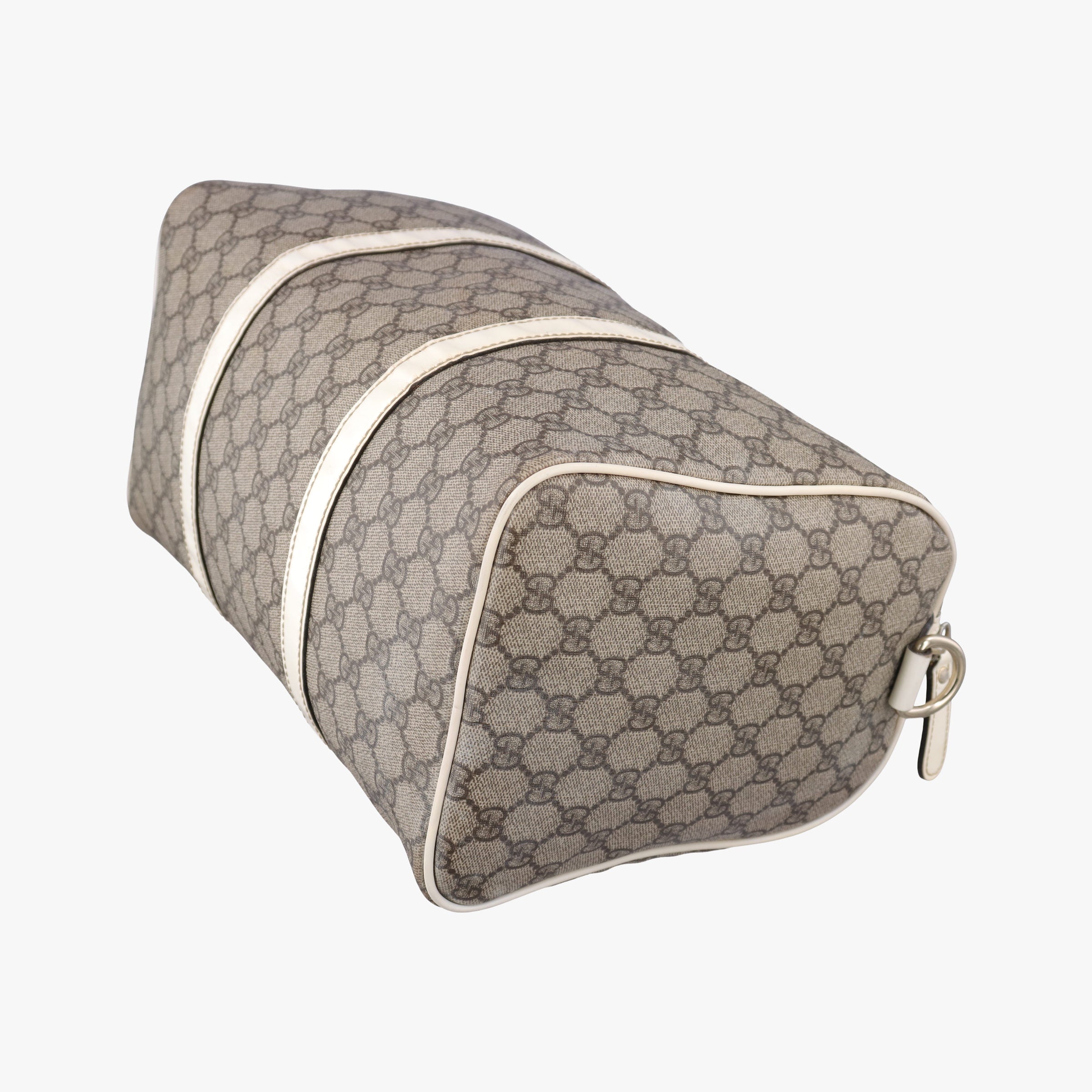 Pre-owned Gucci GG plus Spring Joy GG Supreme BEIGE×WHITE PVC coated canvas×leather 193603 handbag | stylenewstar