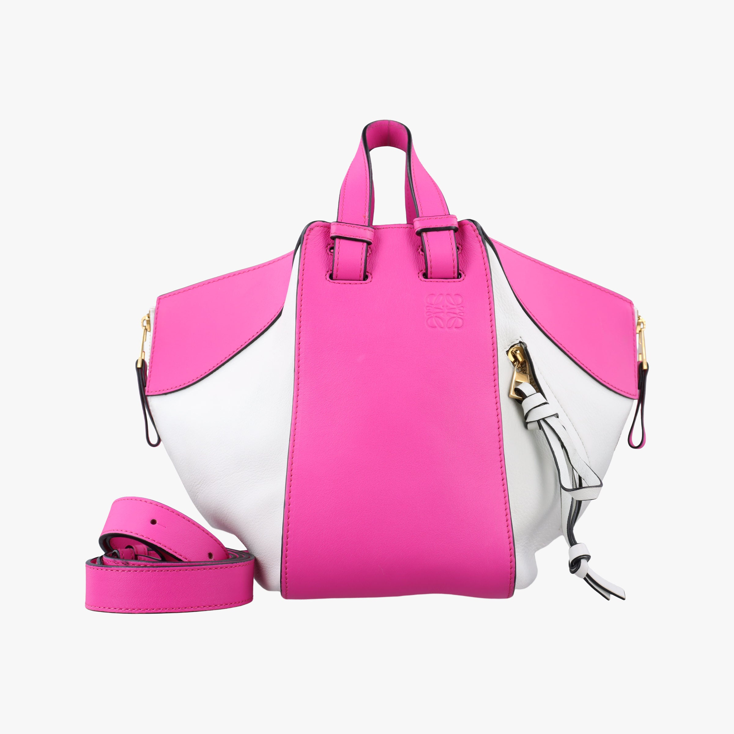 Pre-owned Loewe Hammock Rose×white Leather  shoulderbag | stylenewstar