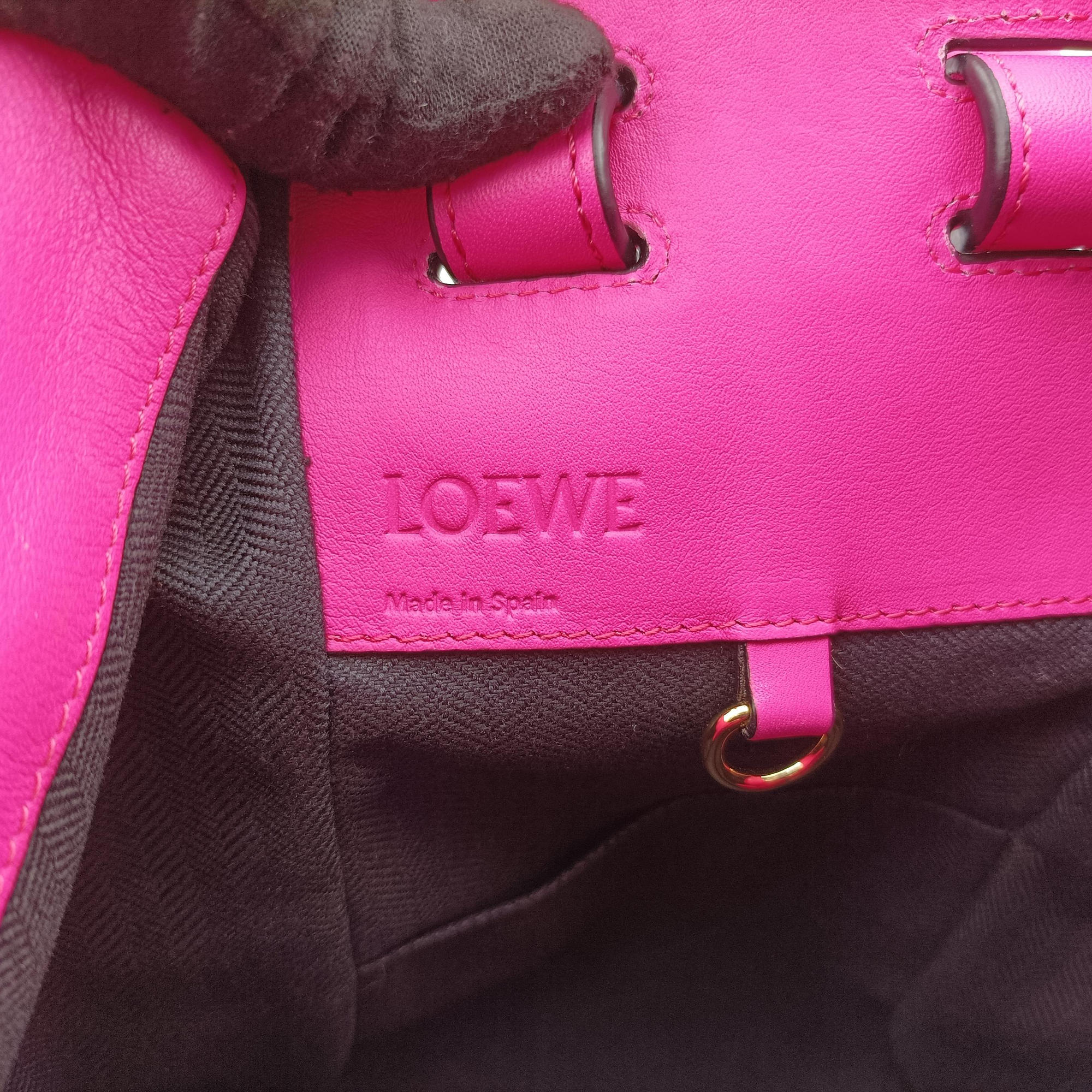 Pre-owned Loewe Hammock Rose×white Leather  shoulderbag | stylenewstar