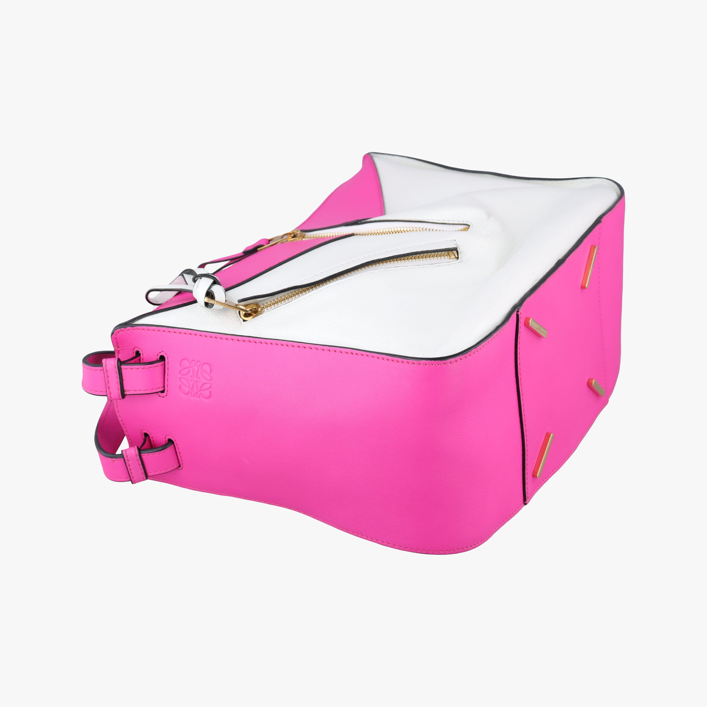 Pre-owned Loewe Hammock Rose×white Leather  shoulderbag | stylenewstar