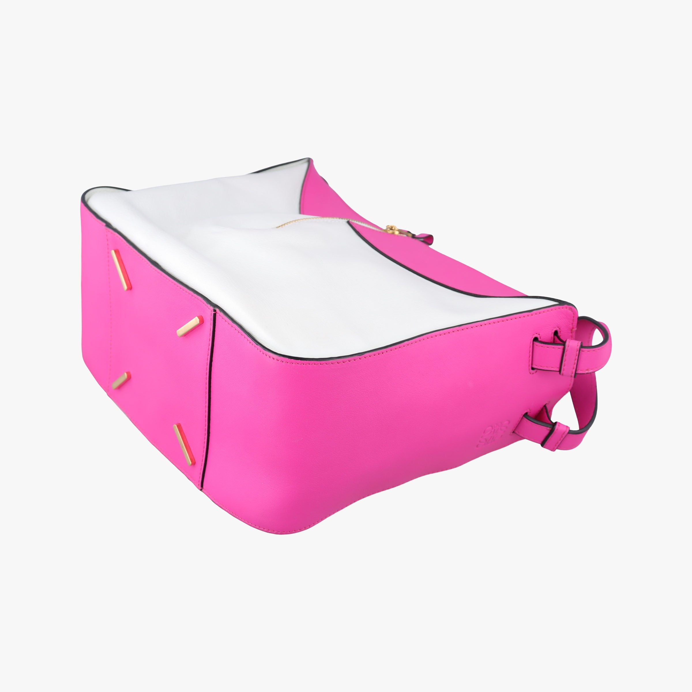 Pre-owned Loewe Hammock Rose×white Leather  shoulderbag | stylenewstar