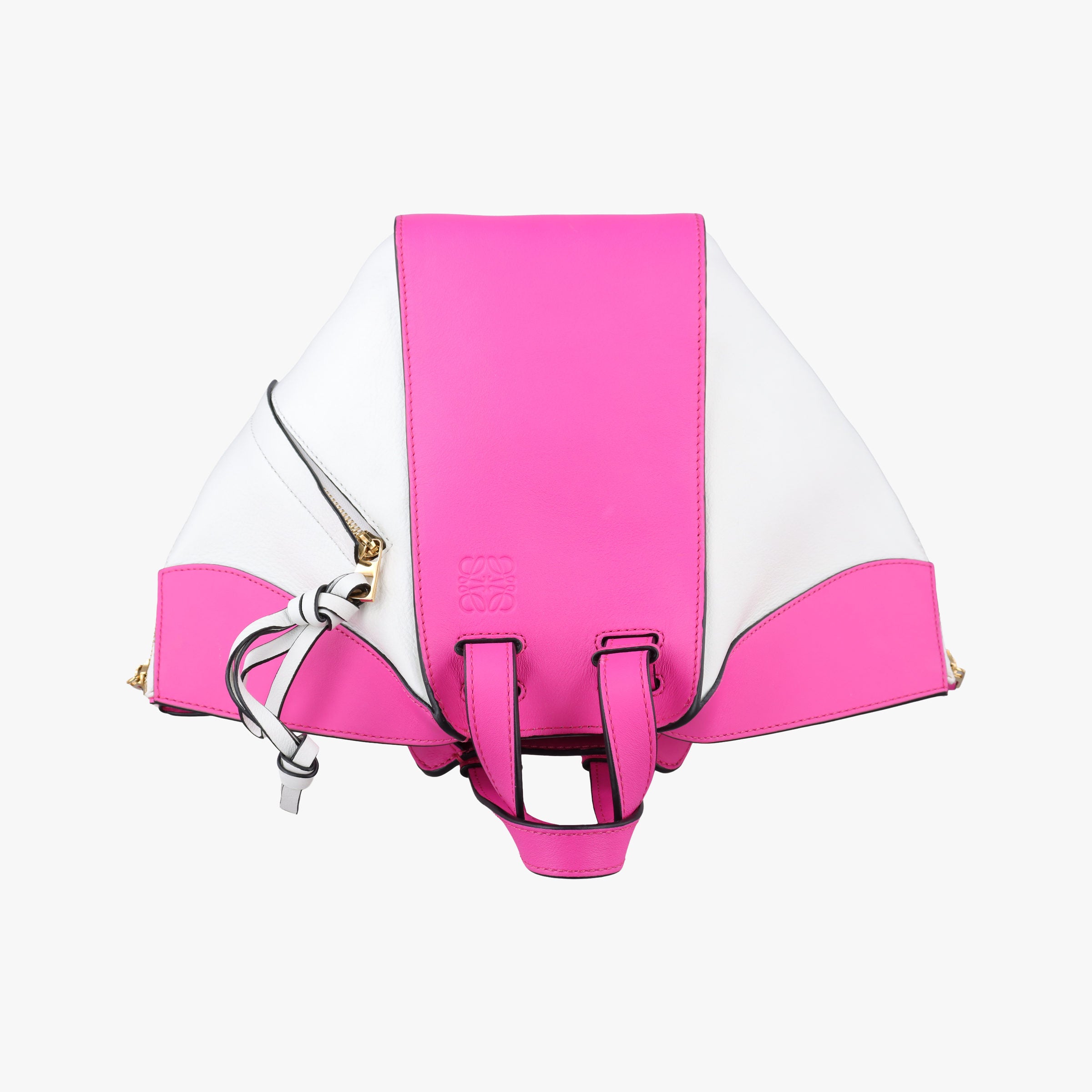 Pre-owned Loewe Hammock Rose×white Leather  shoulderbag | stylenewstar