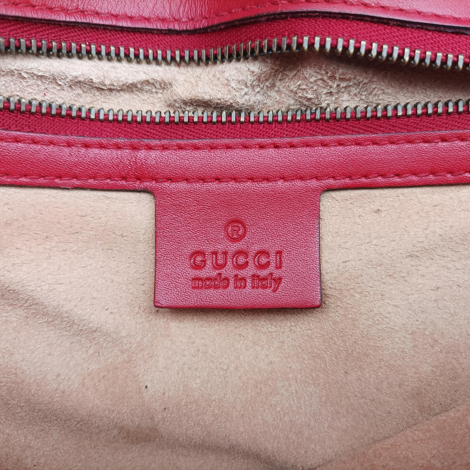 Pre-owned Gucci GG Marmont Red Leather 443497 shoulderbag | stylenewstar