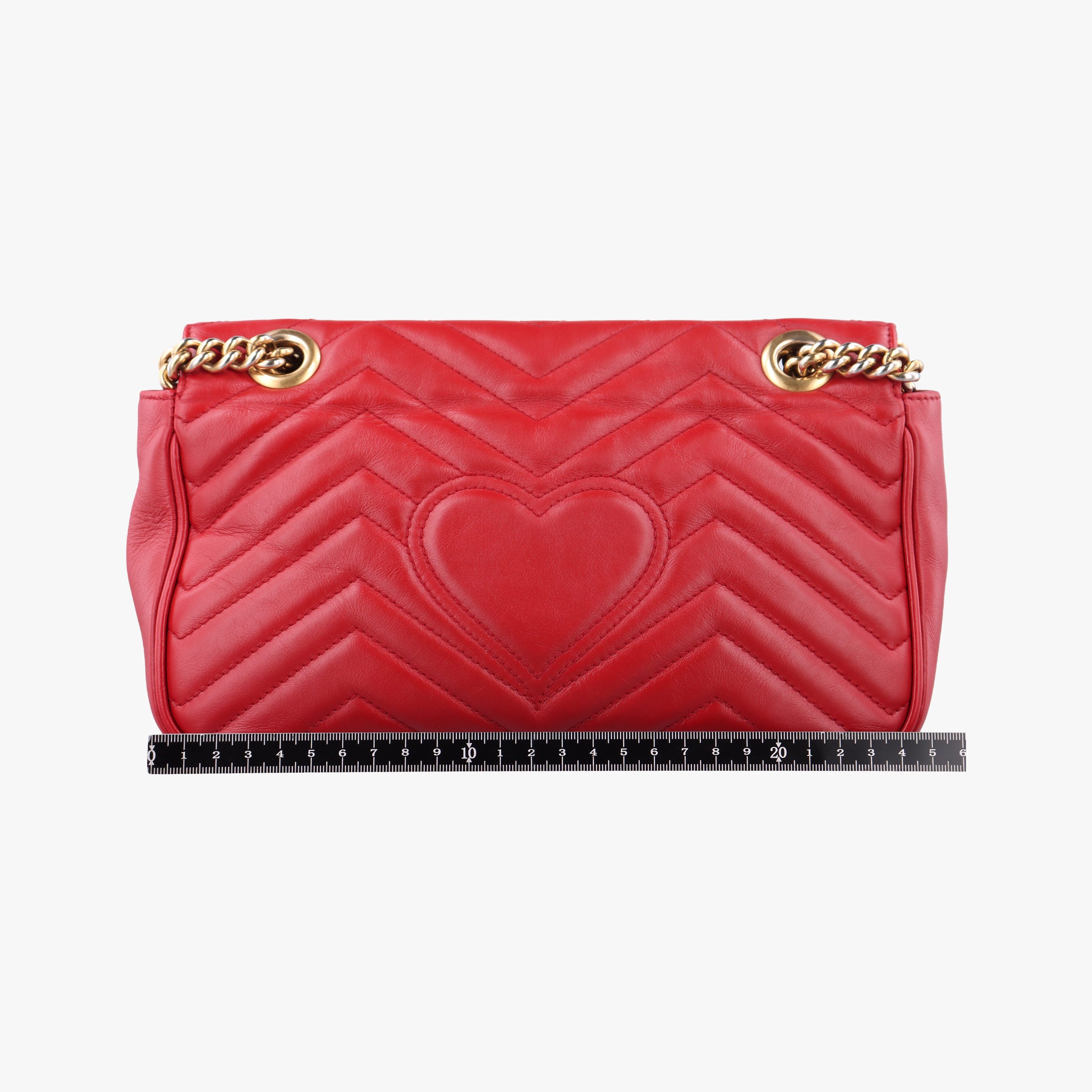 Pre-owned Gucci GG Marmont Red Leather 443497 shoulderbag | stylenewstar