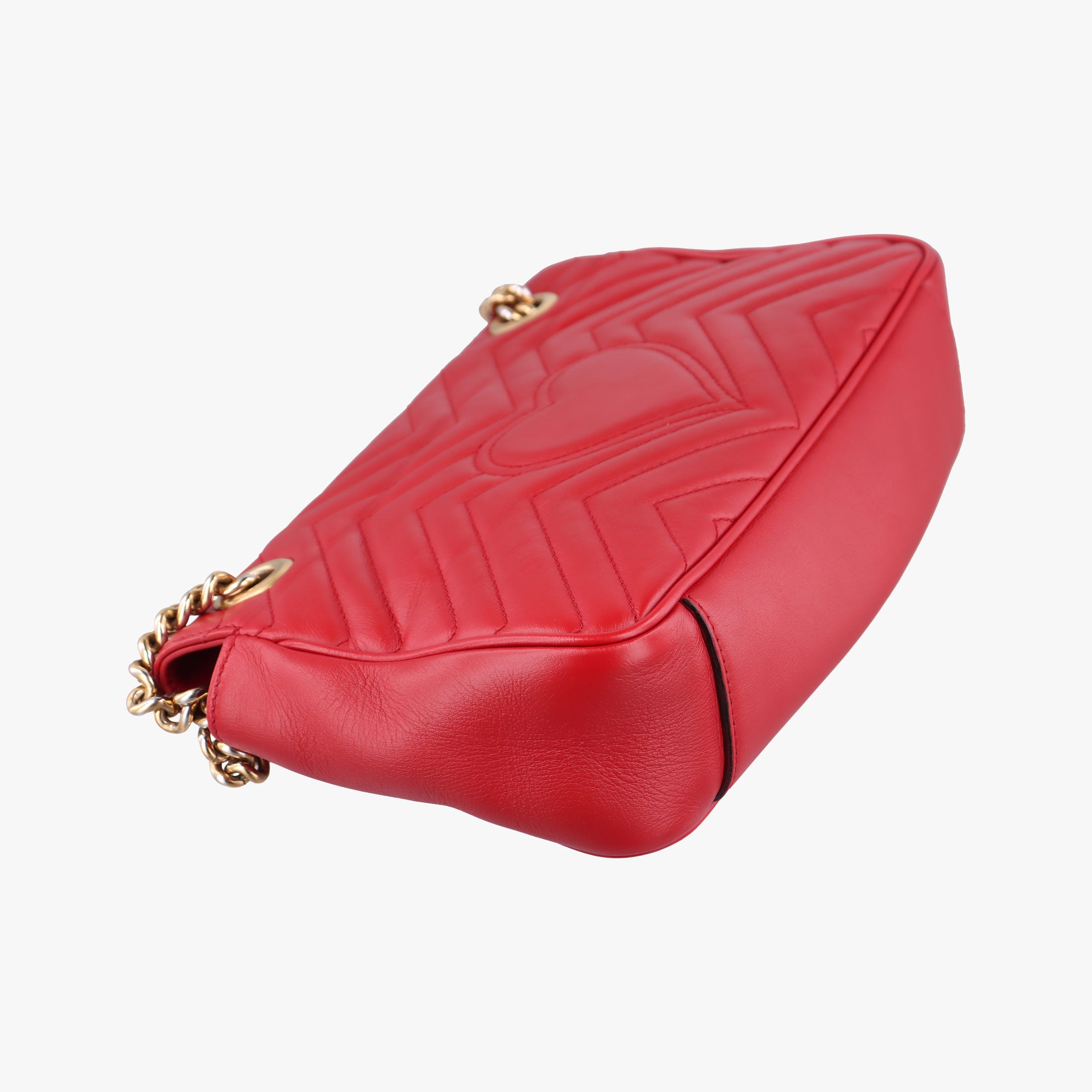 Pre-owned Gucci GG Marmont Red Leather 443497 shoulderbag | stylenewstar
