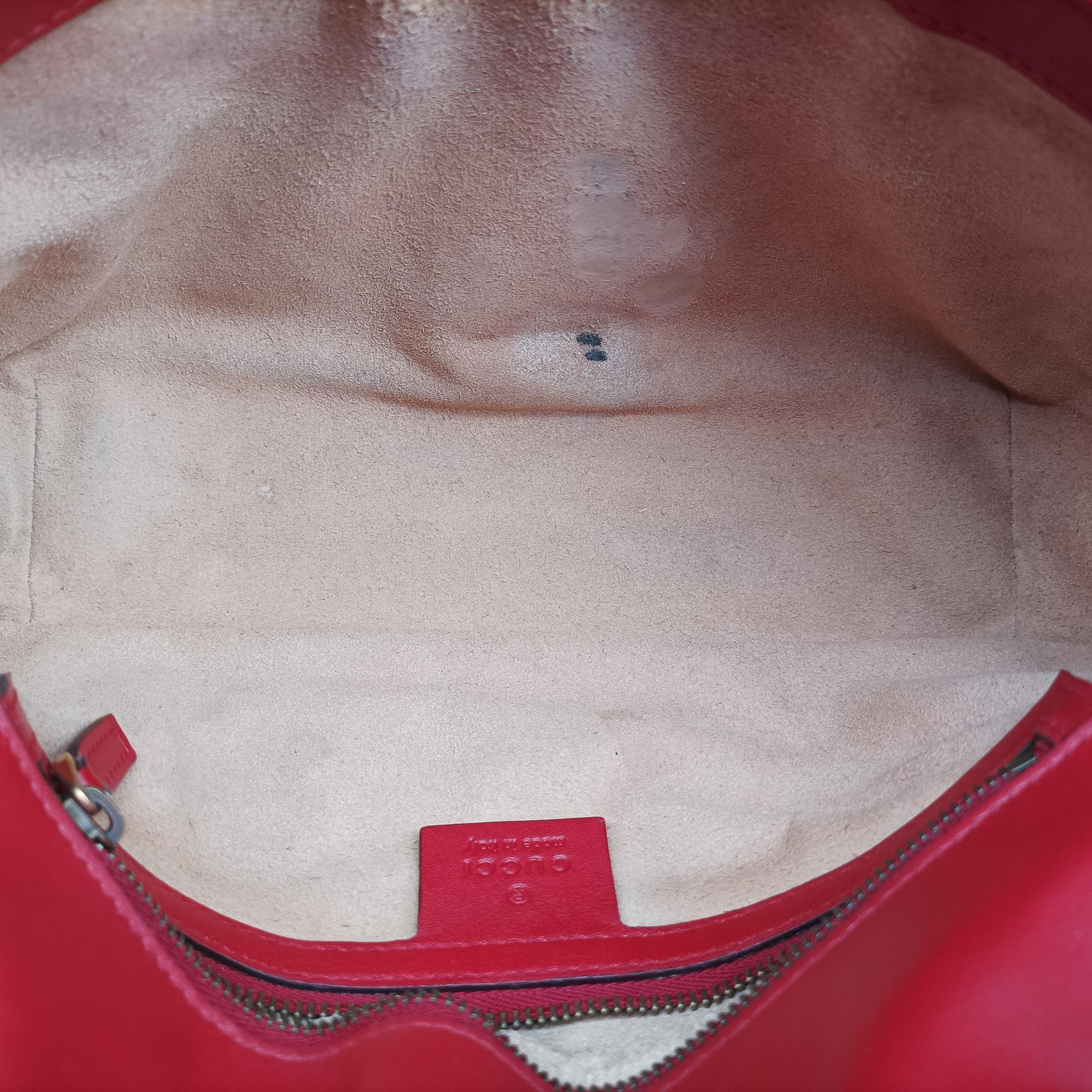 Pre-owned Gucci GG Marmont Red Leather 443497 shoulderbag | stylenewstar