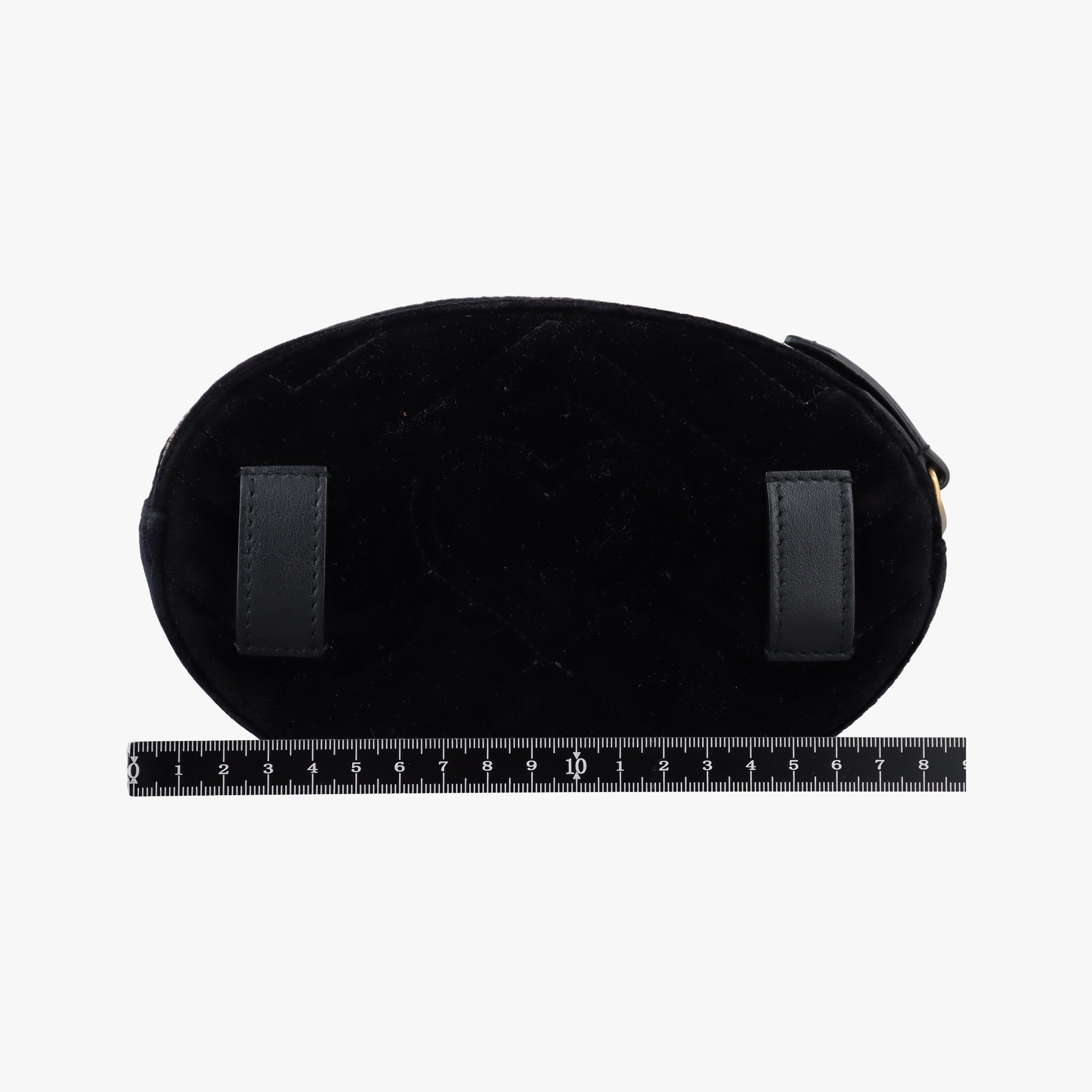 Pre-owned Gucci GG Marmont Black velour 476434 bum bag/waist bag | stylenewstar