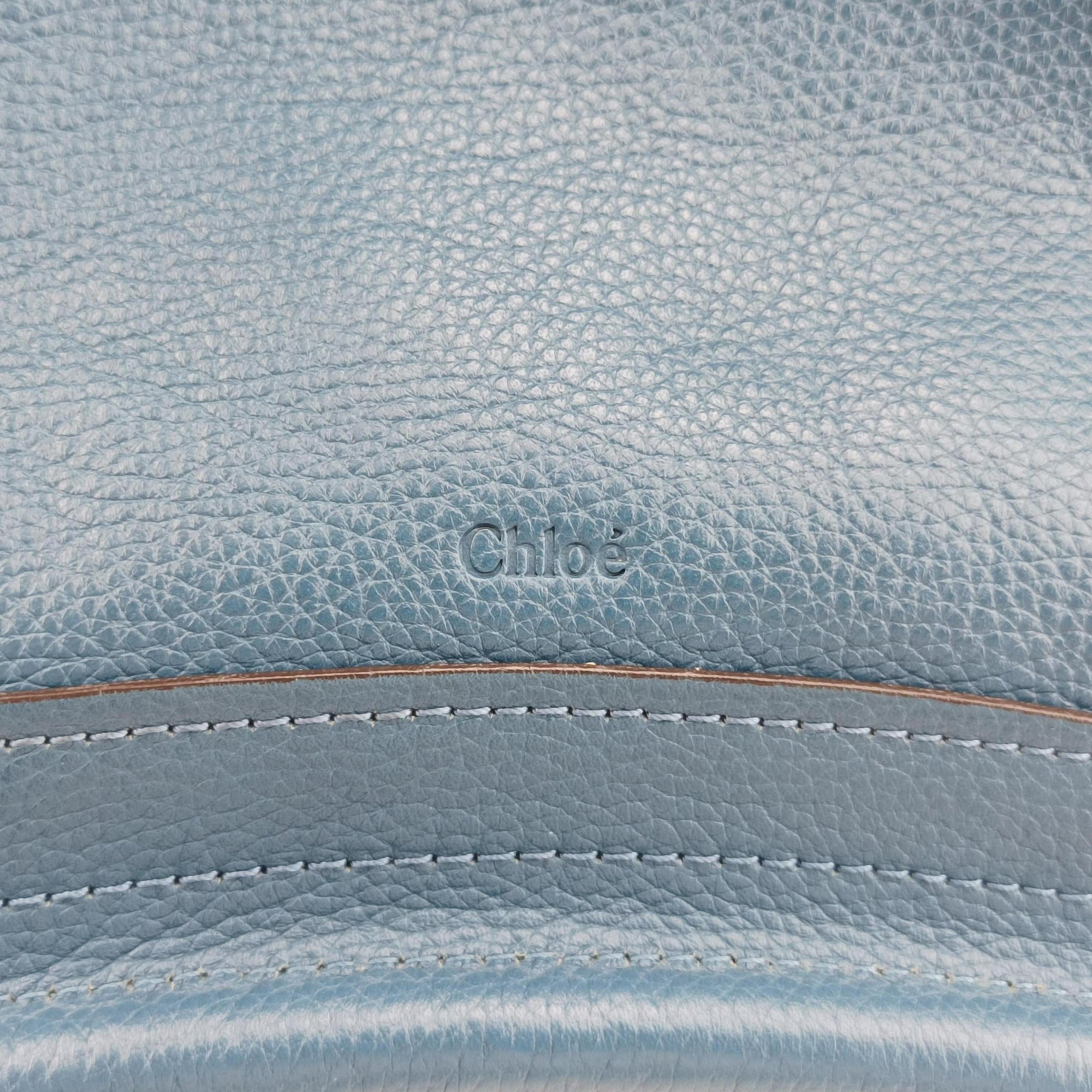 Pre-owned Chloe Paraty Blue Leather  shoulderbag | stylenewstar