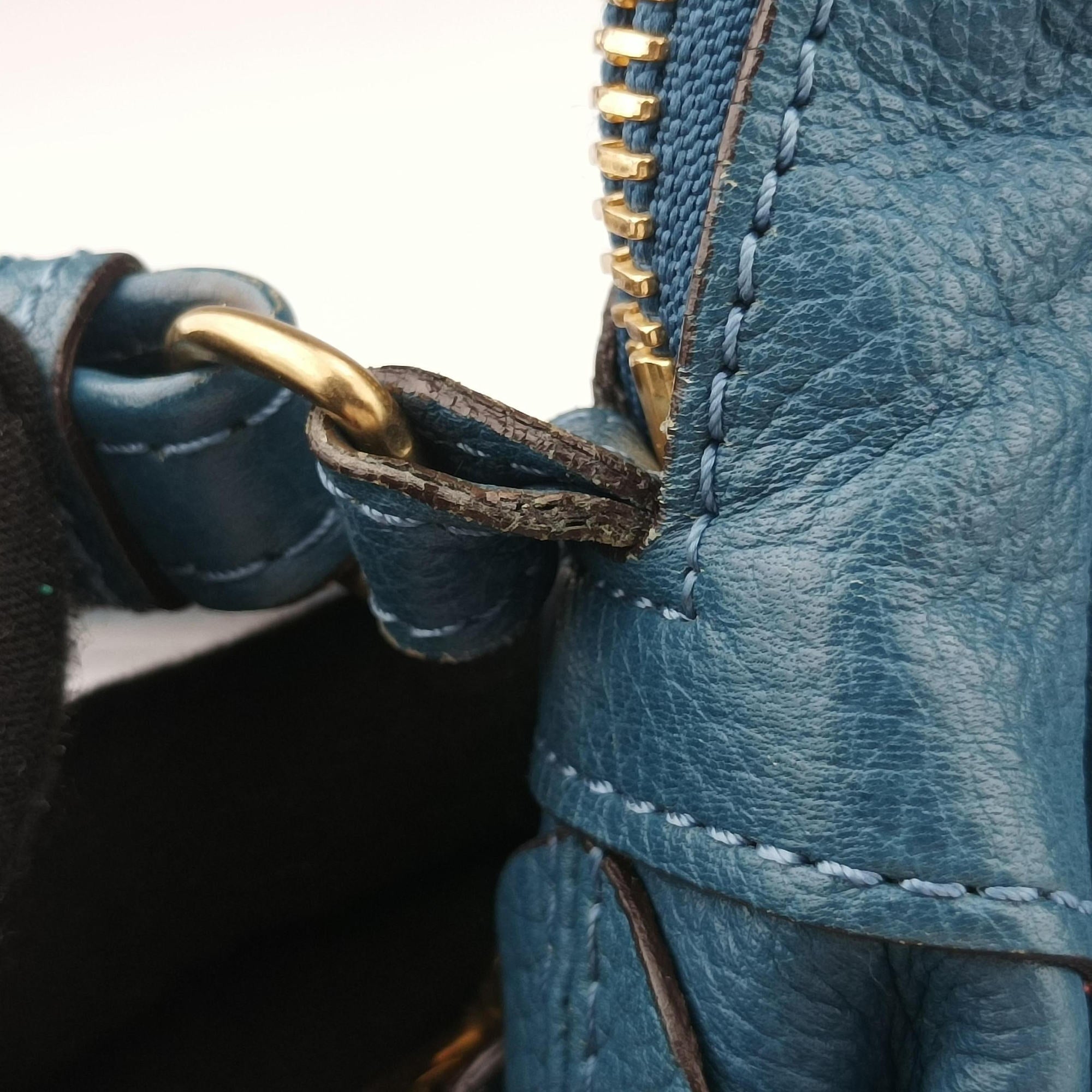 Pre-owned Chloe Paraty Blue Leather  shoulderbag | stylenewstar