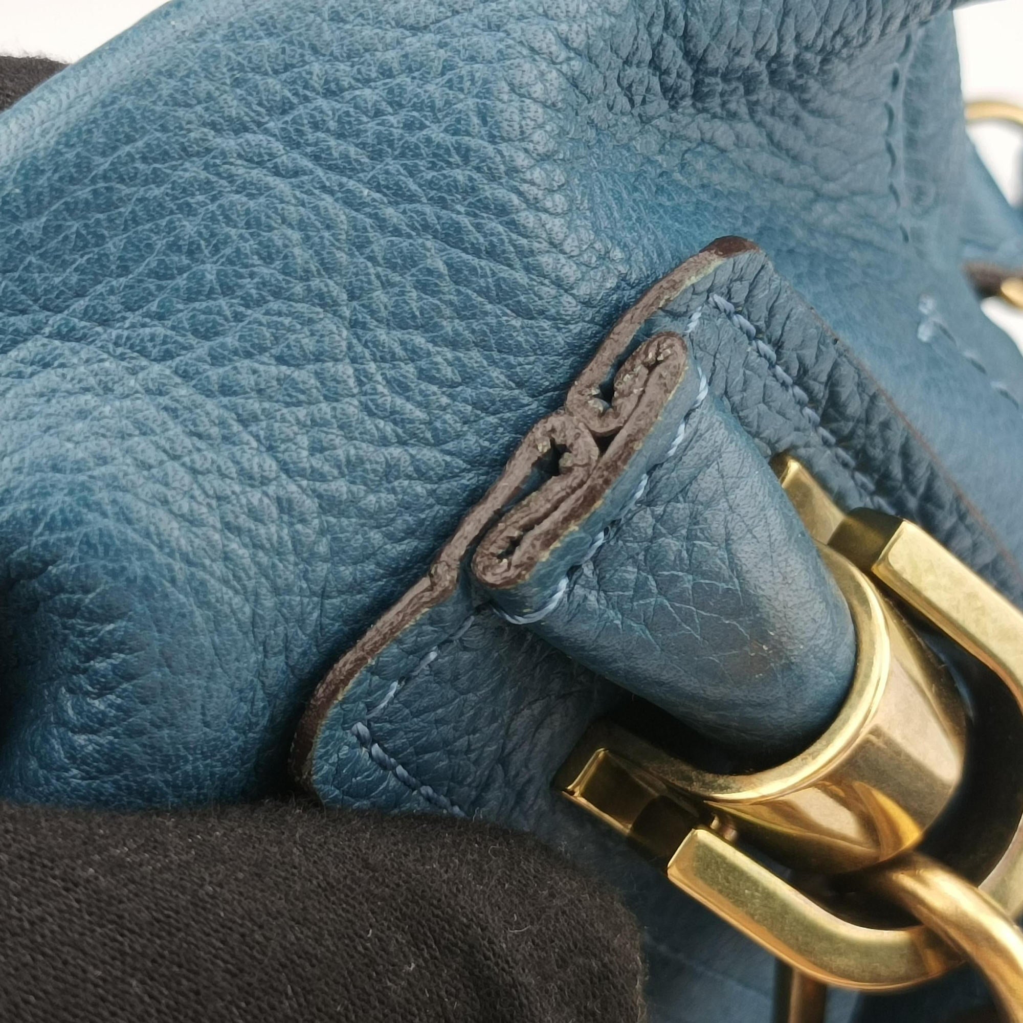 Pre-owned Chloe Paraty Blue Leather  shoulderbag | stylenewstar