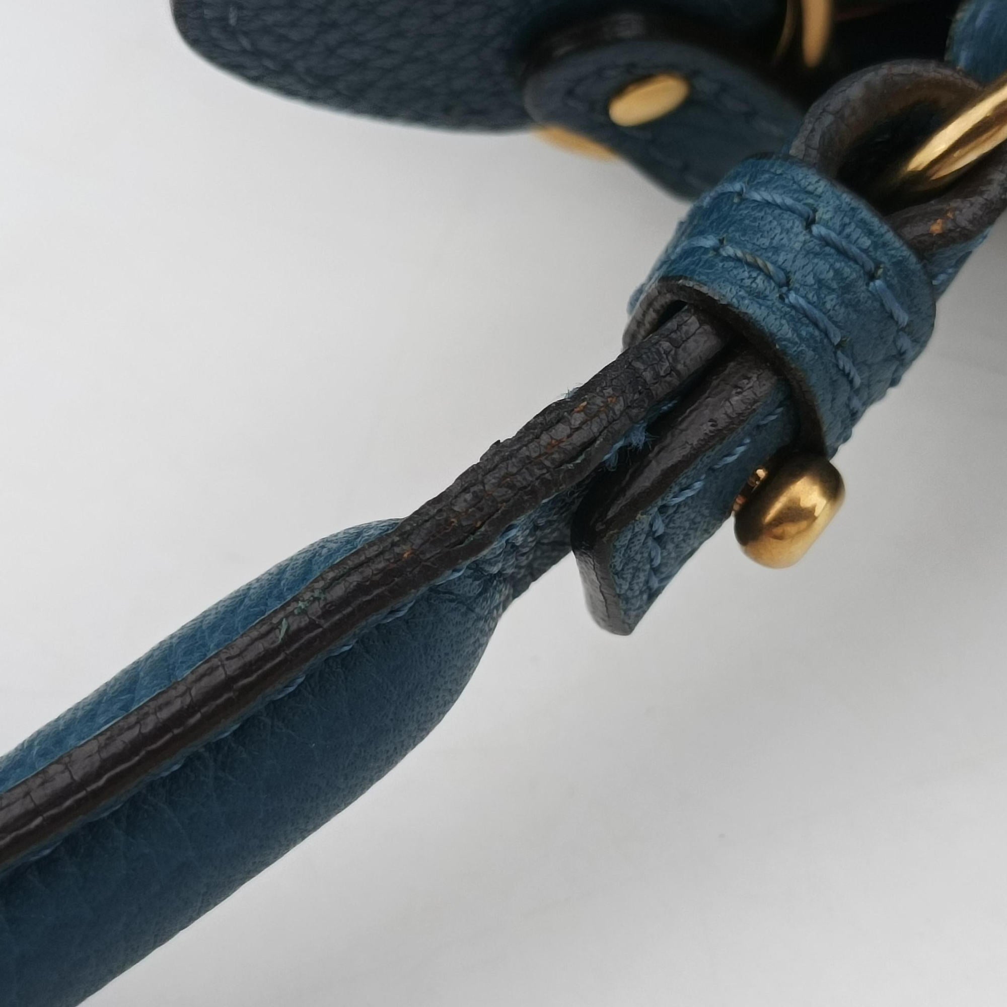 Pre-owned Chloe Paraty Blue Leather  shoulderbag | stylenewstar
