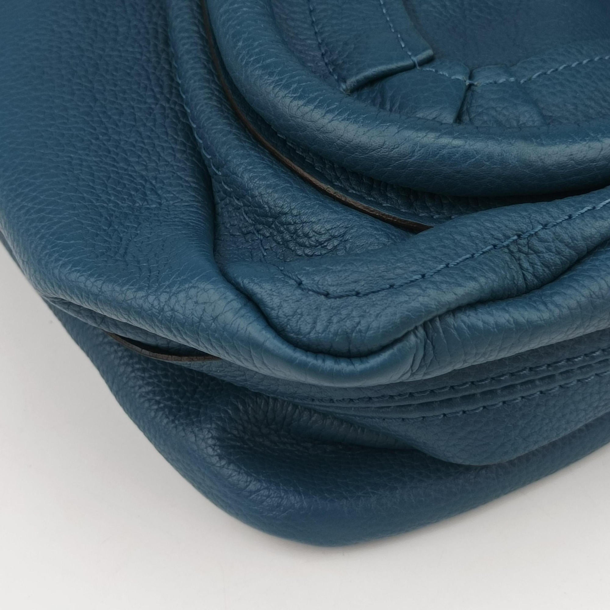 Pre-owned Chloe Paraty Blue Leather  shoulderbag | stylenewstar