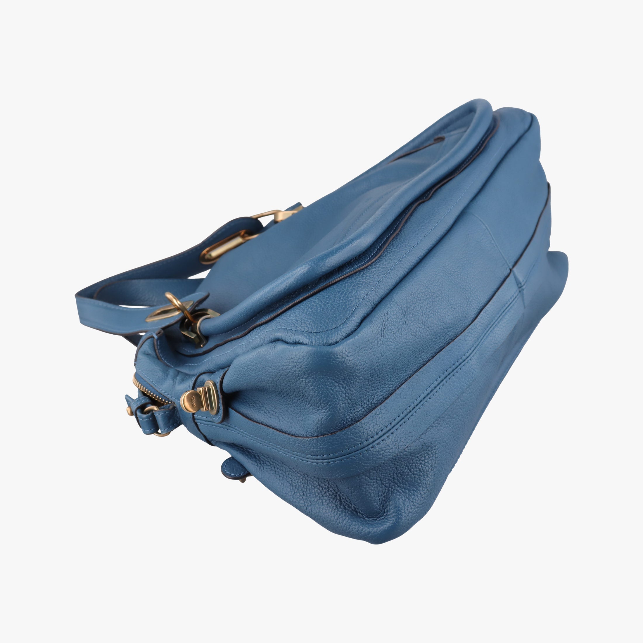 Pre-owned Chloe Paraty Blue Leather  shoulderbag | stylenewstar