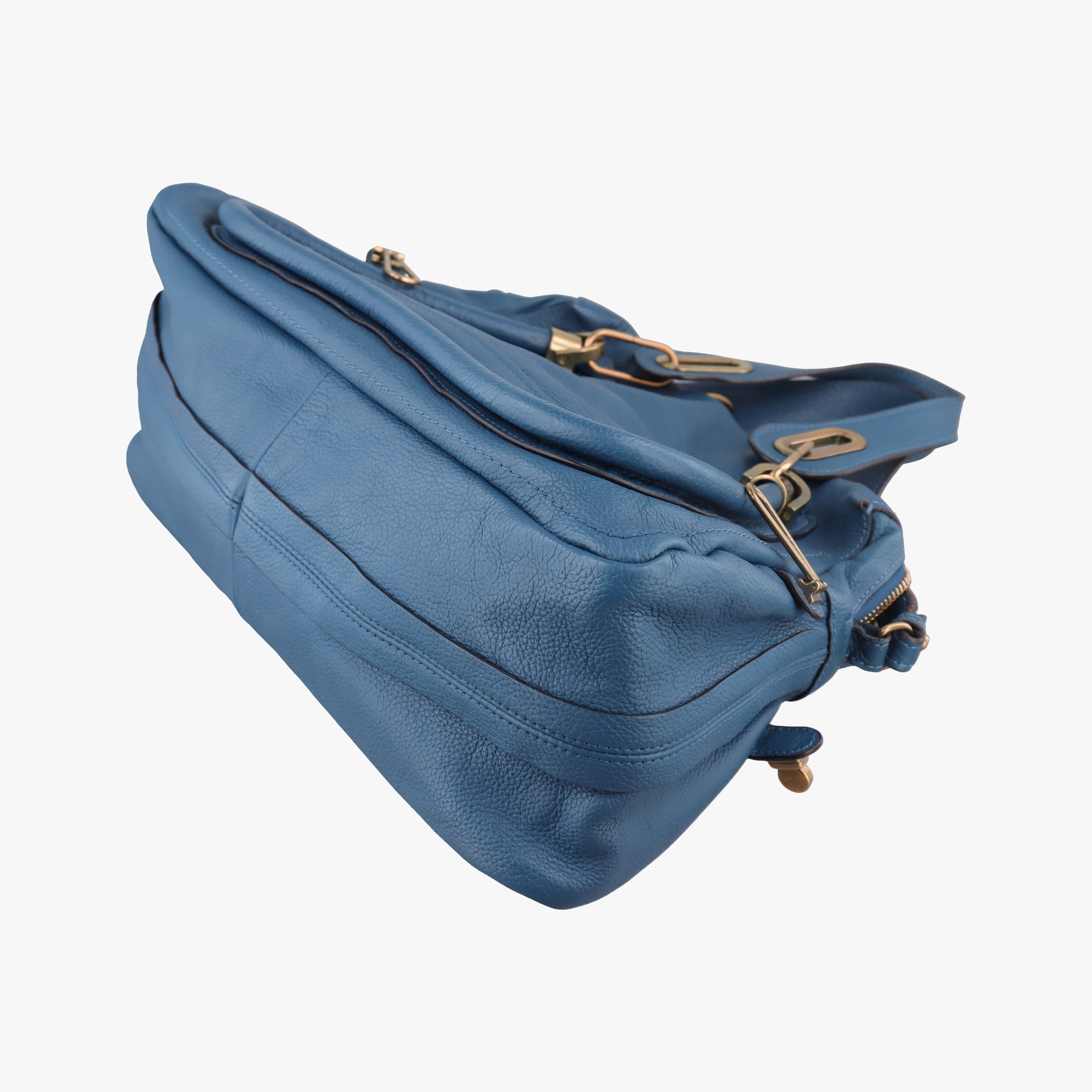 Pre-owned Chloe Paraty Blue Leather  shoulderbag | stylenewstar