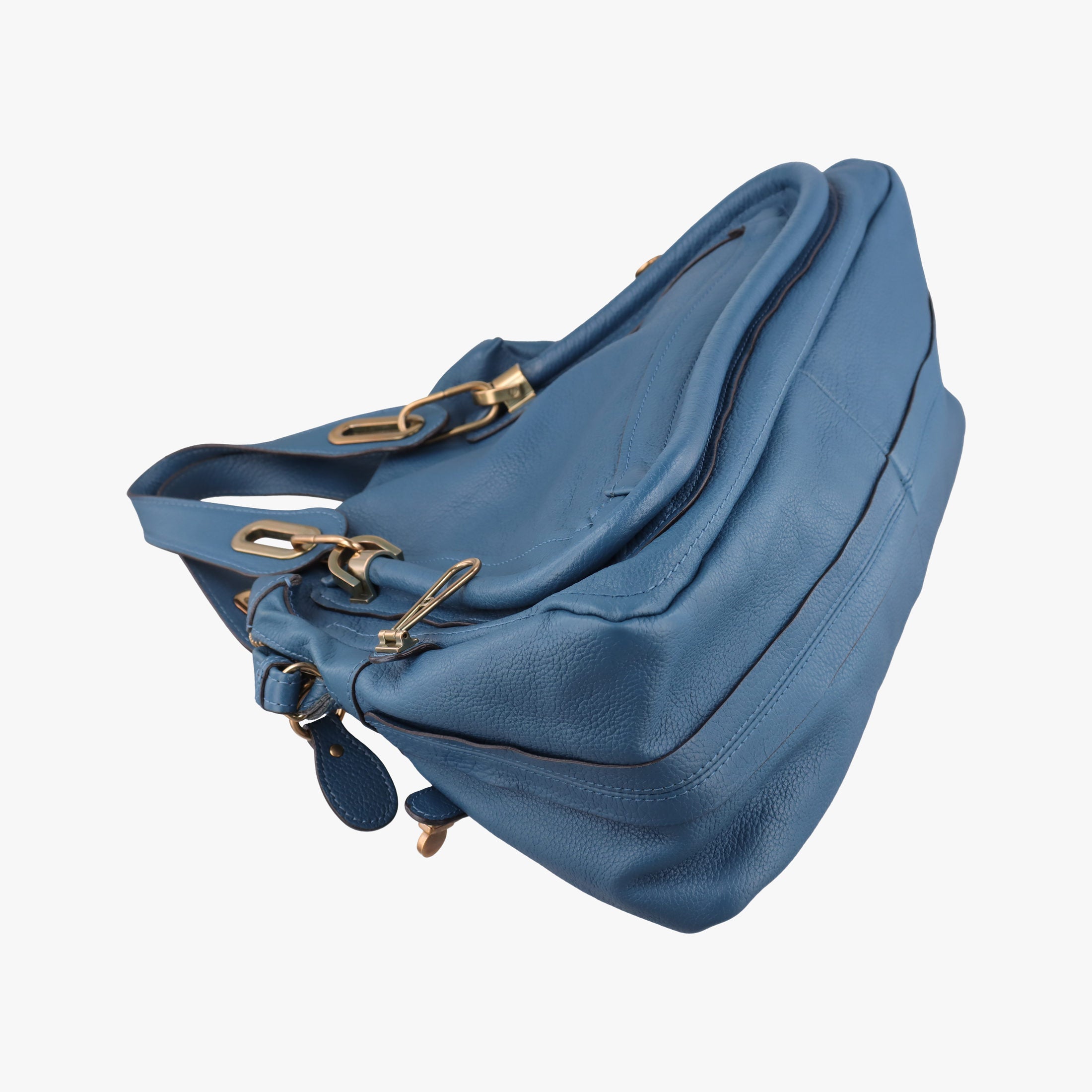 Pre-owned Chloe Paraty Blue Leather  shoulderbag | stylenewstar
