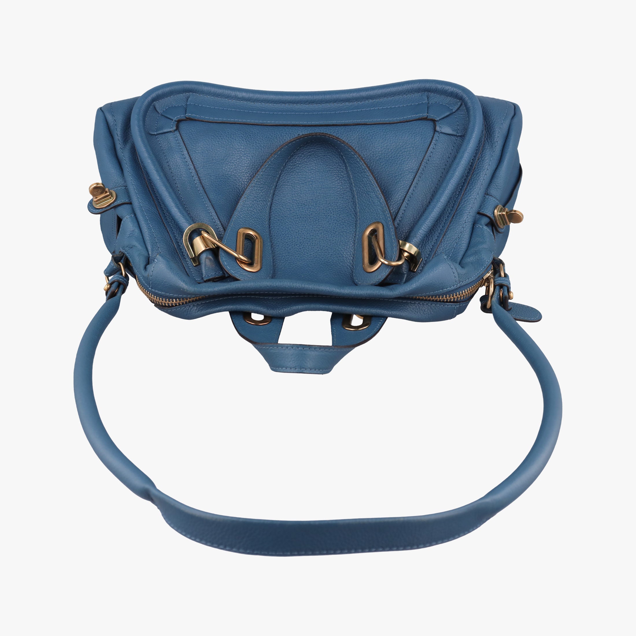 Pre-owned Chloe Paraty Blue Leather  shoulderbag | stylenewstar