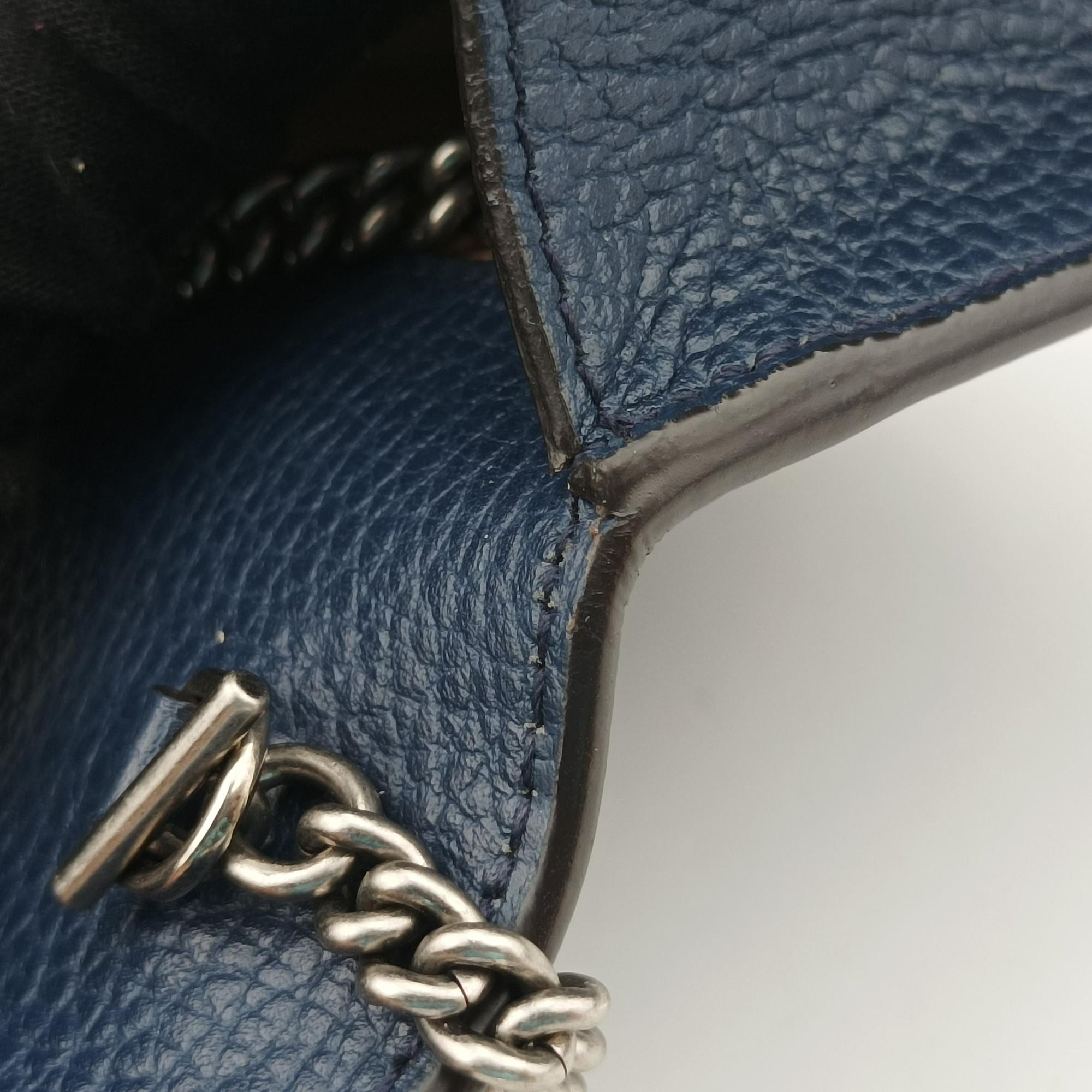 Pre-owned Gucci Dionysus Blue Leather 476432 shoulderbag | stylenewstar