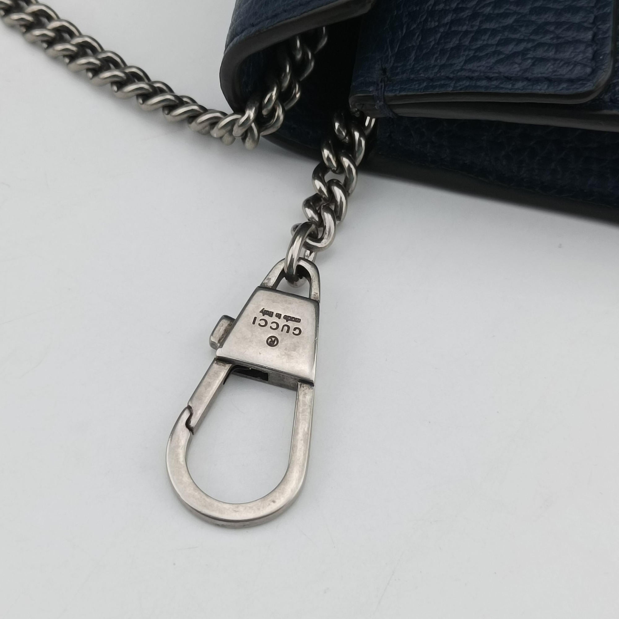 Pre-owned Gucci Dionysus Blue Leather 476432 shoulderbag | stylenewstar