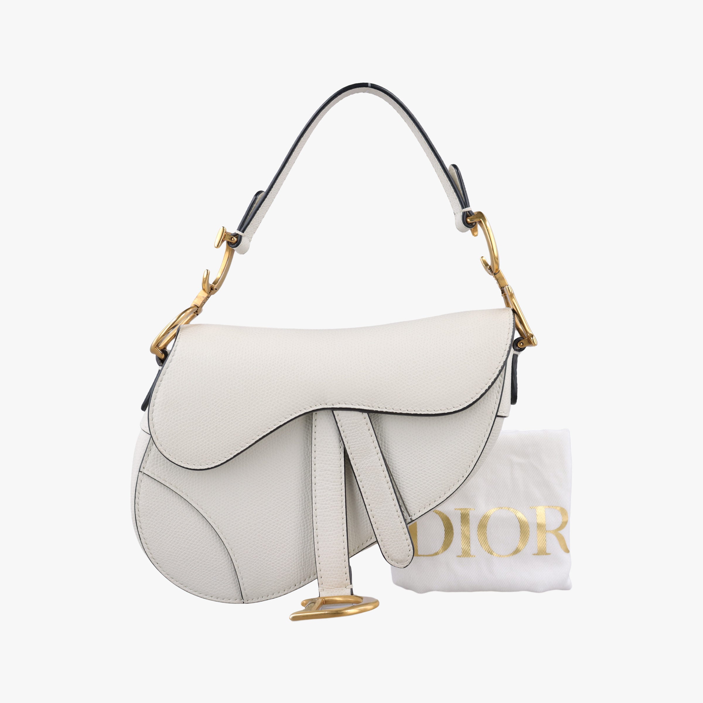 Pre-owned Christian Dior Saddle White Leather  handbag | stylenewstar