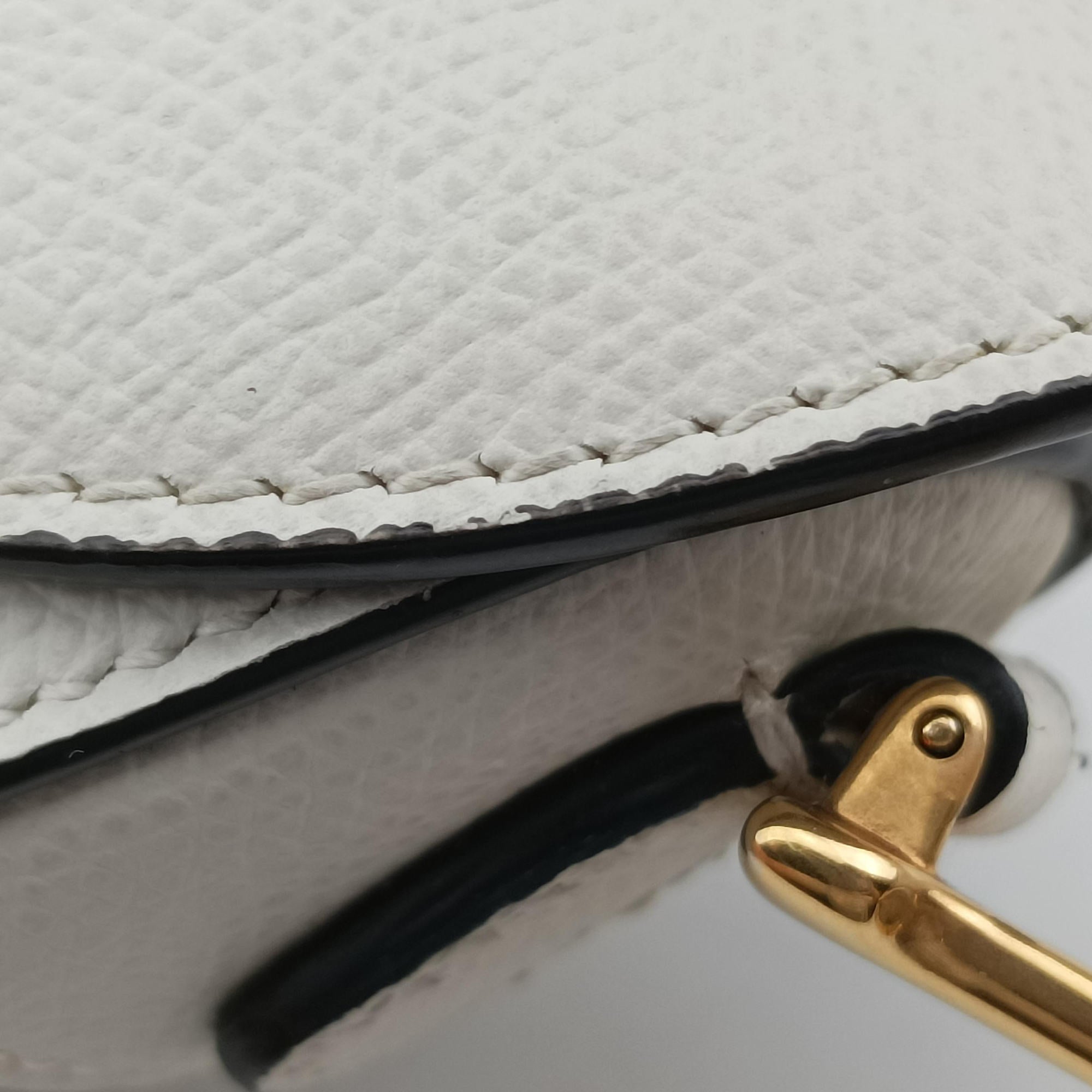 Pre-owned Christian Dior Saddle White Leather  handbag | stylenewstar