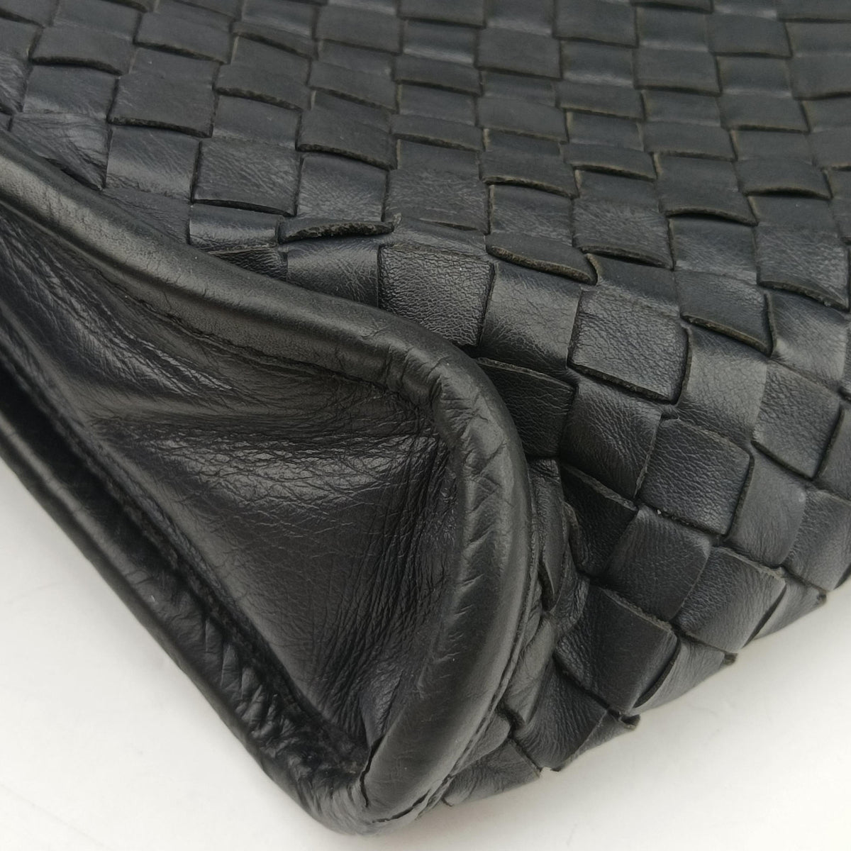 Pre-owned Bottega Veneta Intrecciato Black lambskin  handbag | stylenewstar