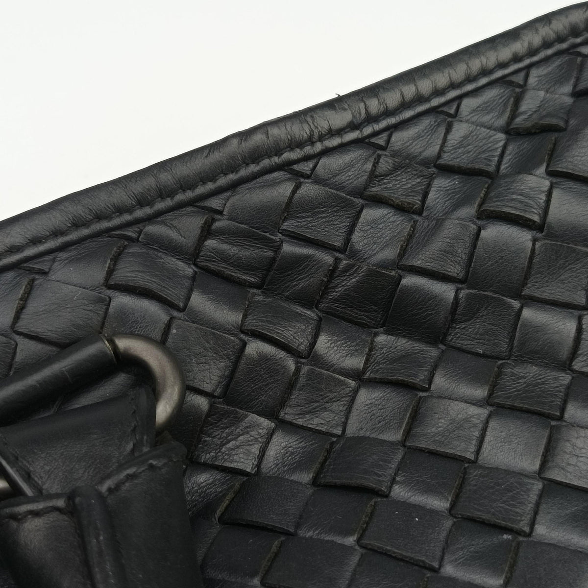 Pre-owned Bottega Veneta Intrecciato Black lambskin  handbag | stylenewstar