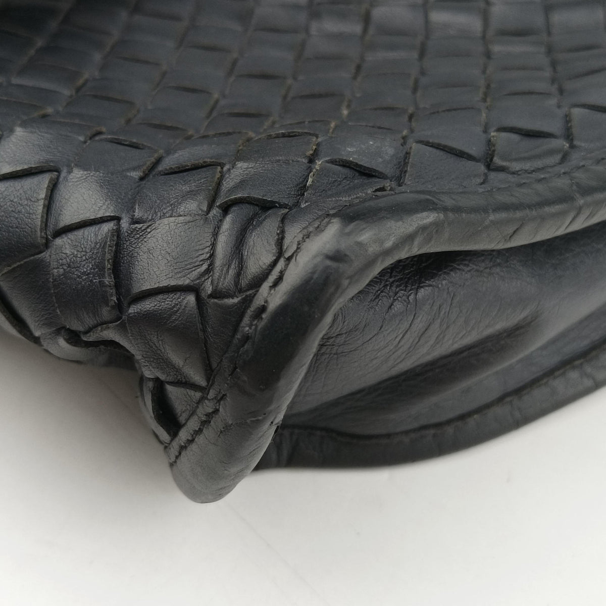 Pre-owned Bottega Veneta Intrecciato Black lambskin  handbag | stylenewstar