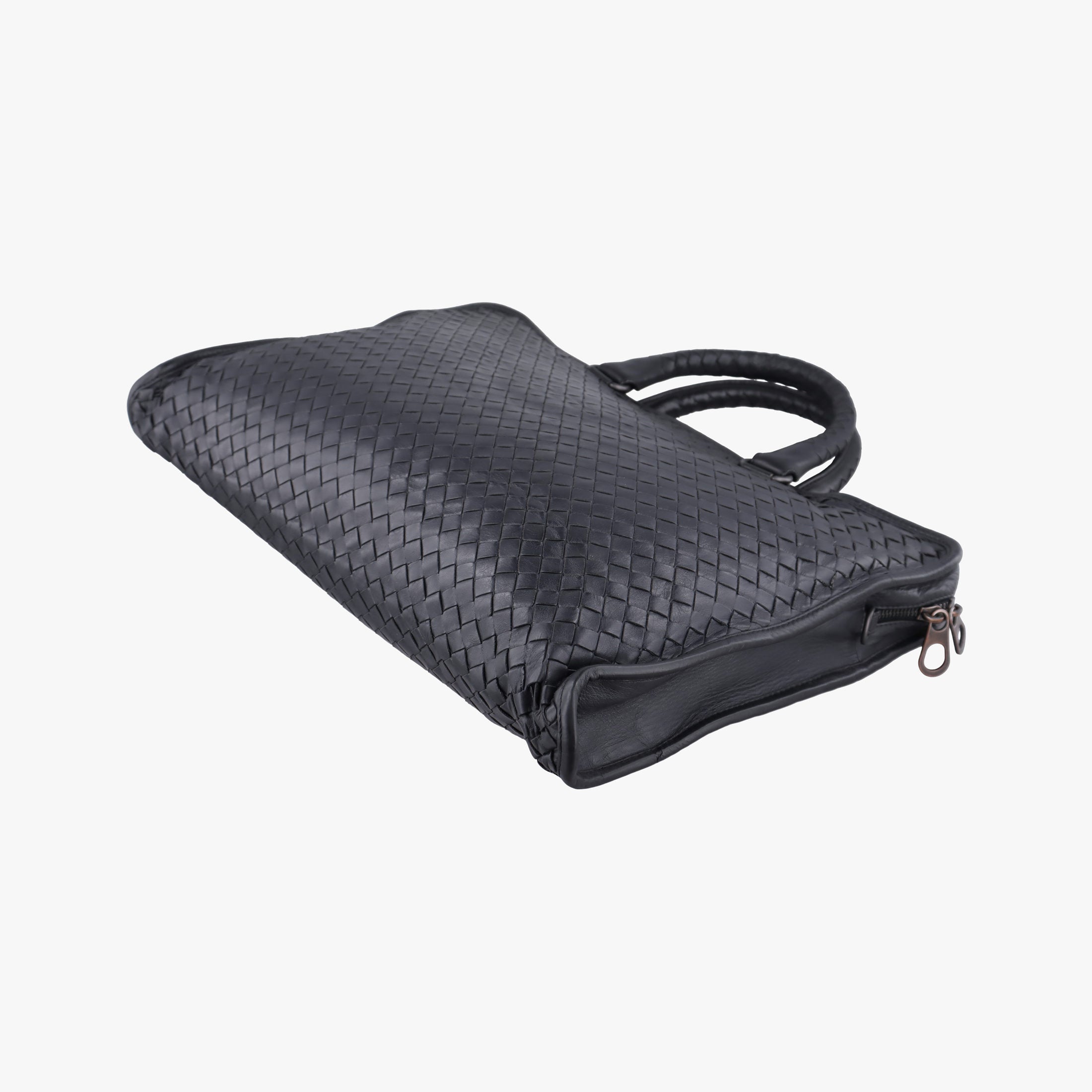 Pre-owned Bottega Veneta Intrecciato Black lambskin  handbag | stylenewstar