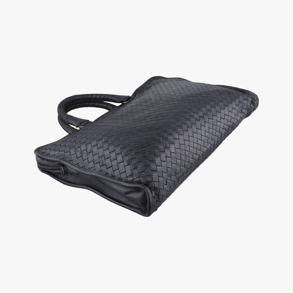 Pre-owned Bottega Veneta Intrecciato Black lambskin  handbag | stylenewstar