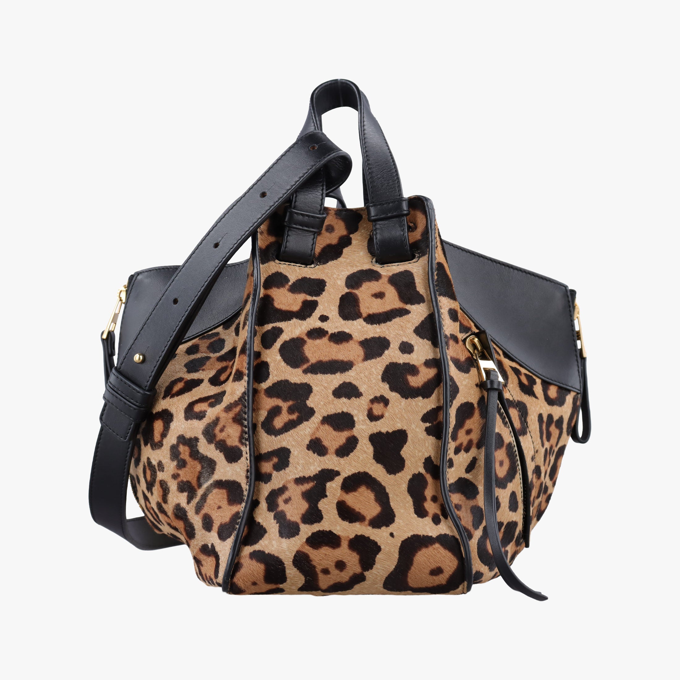 Pre-owned Loewe Hammock Brown x Multicolour ponyhair  shoulderbag | stylenewstar
