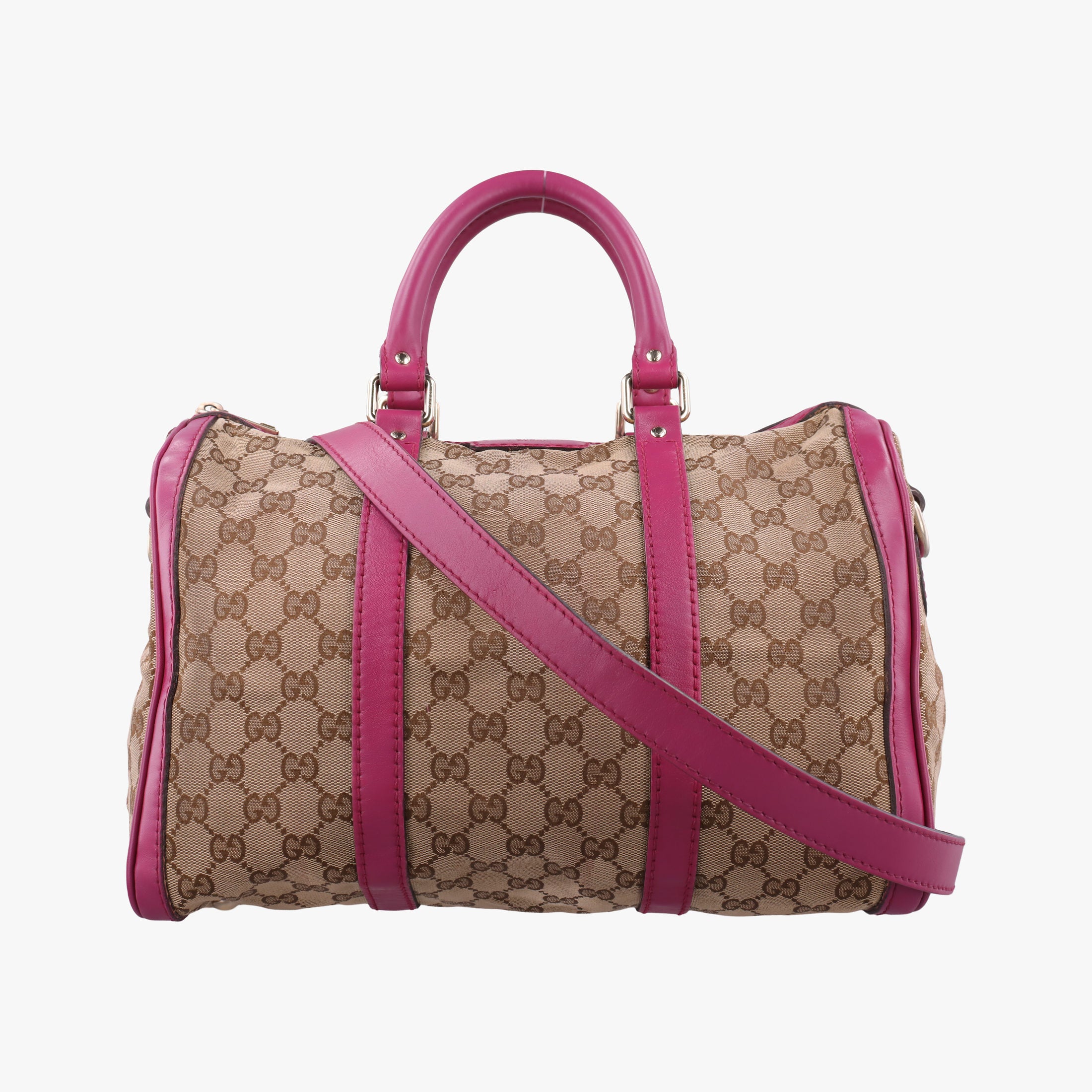 Pre-owned Gucci Sherry Line beige×rose Canvas×Leather 247205 shoulderbag | stylenewstar