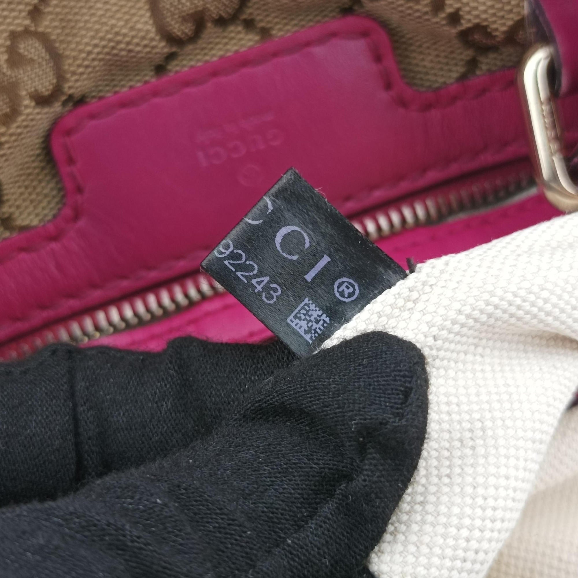 Pre-owned Gucci Sherry Line beige×rose Canvas×Leather 247205 shoulderbag | stylenewstar