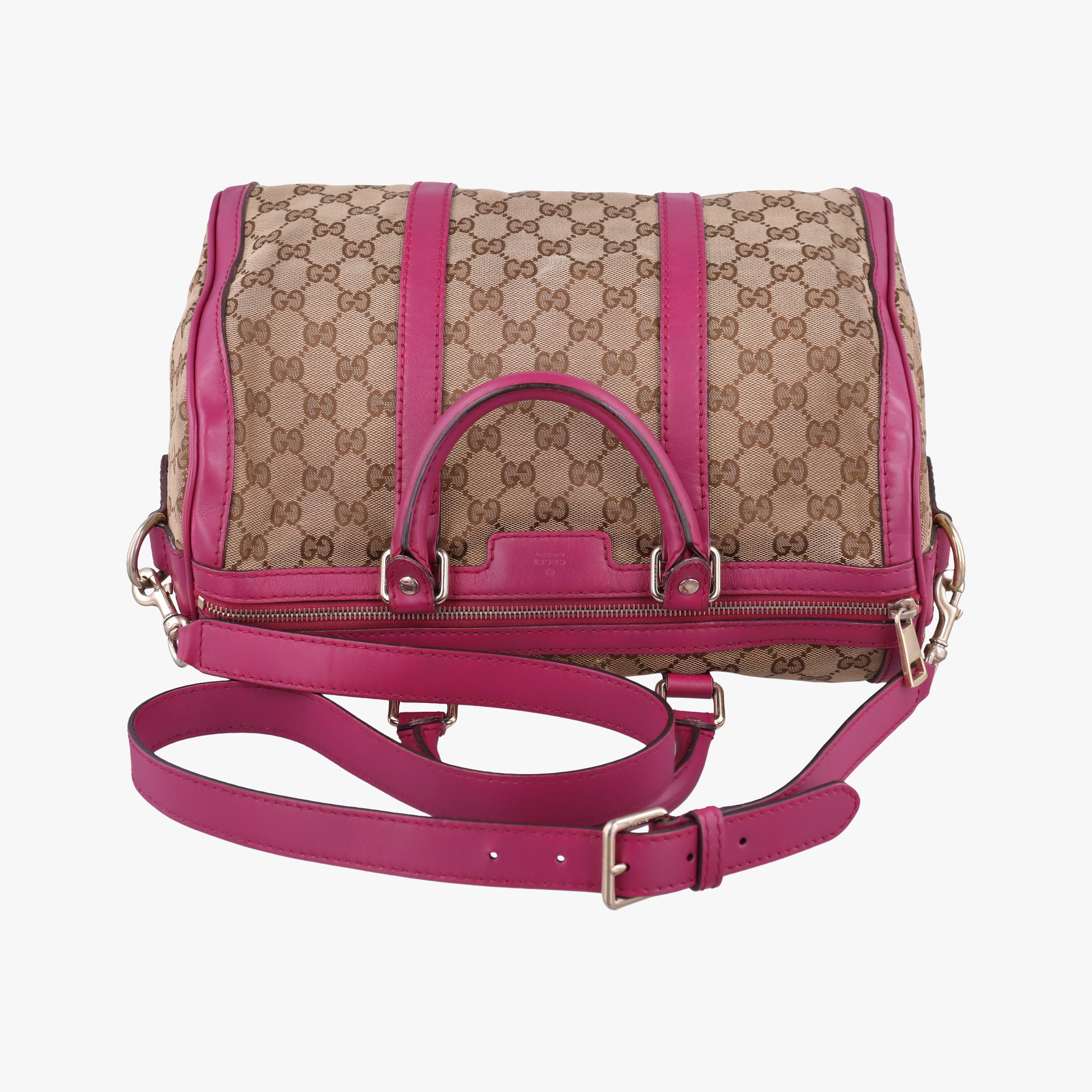 Pre-owned Gucci Sherry Line beige×rose Canvas×Leather 247205 shoulderbag | stylenewstar