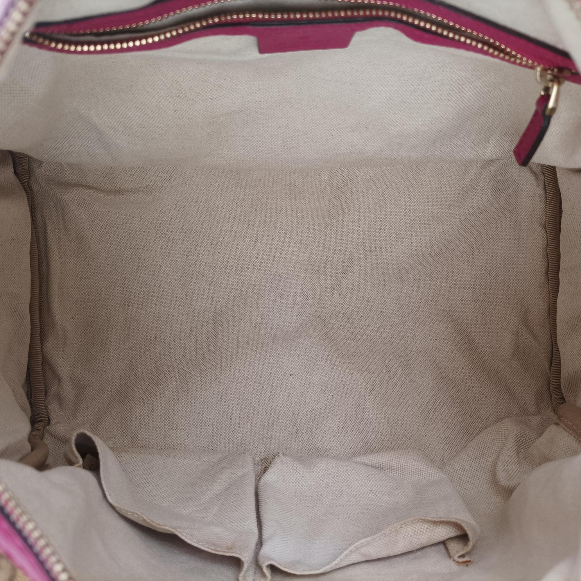 Pre-owned Gucci Sherry Line beige×rose Canvas×Leather 247205 shoulderbag | stylenewstar