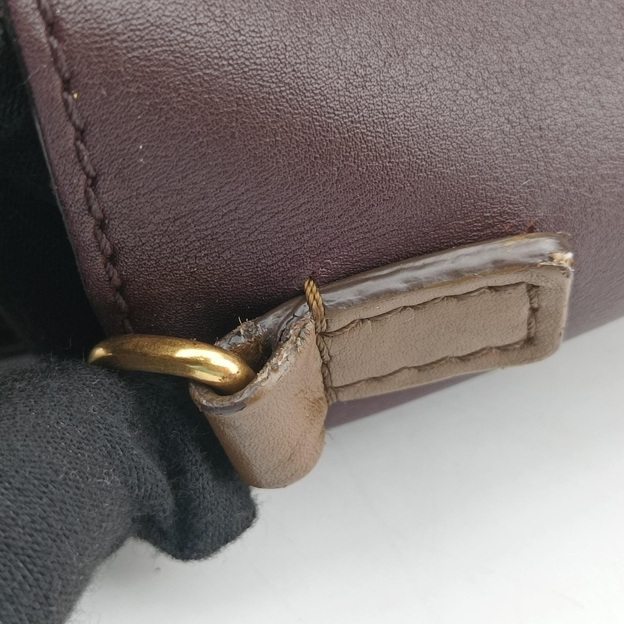 Secondhand Celine luggage nano shopper Black× burgundy ×Brown Leather  shoulderbag | stylenewstar