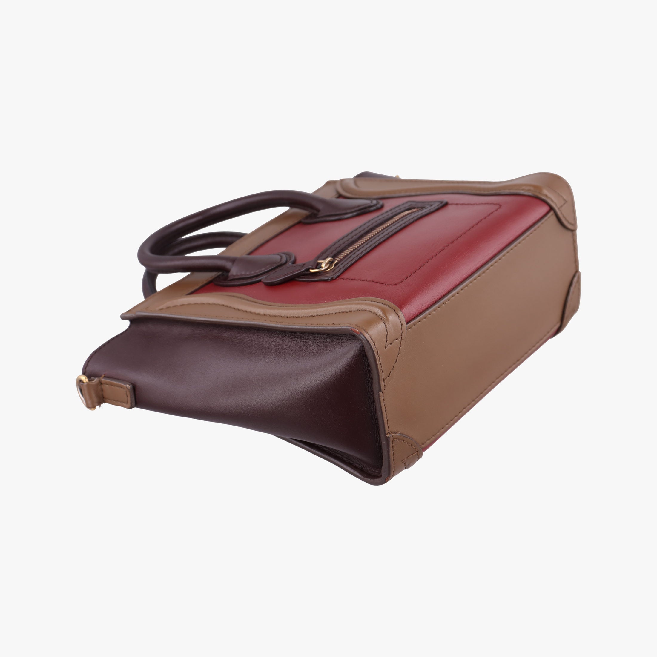 Secondhand Celine luggage nano shopper Black× burgundy ×Brown Leather  shoulderbag | stylenewstar