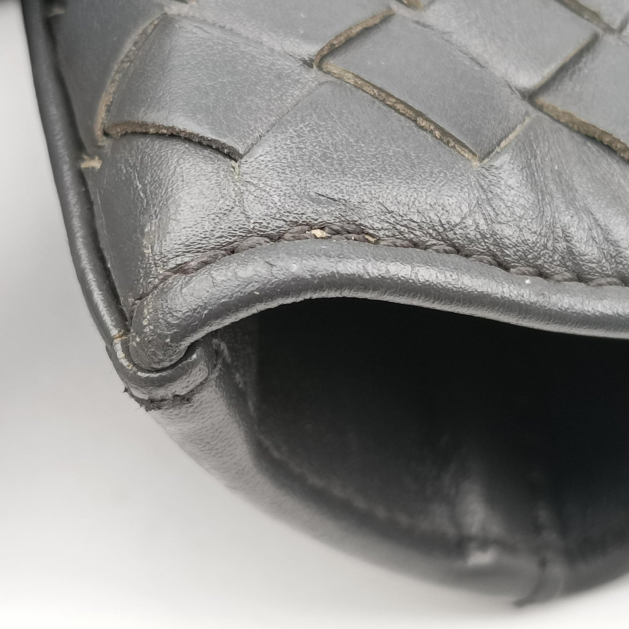 Pre-owned Bottega Veneta Intrecciato Shopper Acatl Grey lambskin  handbag | stylenewstar