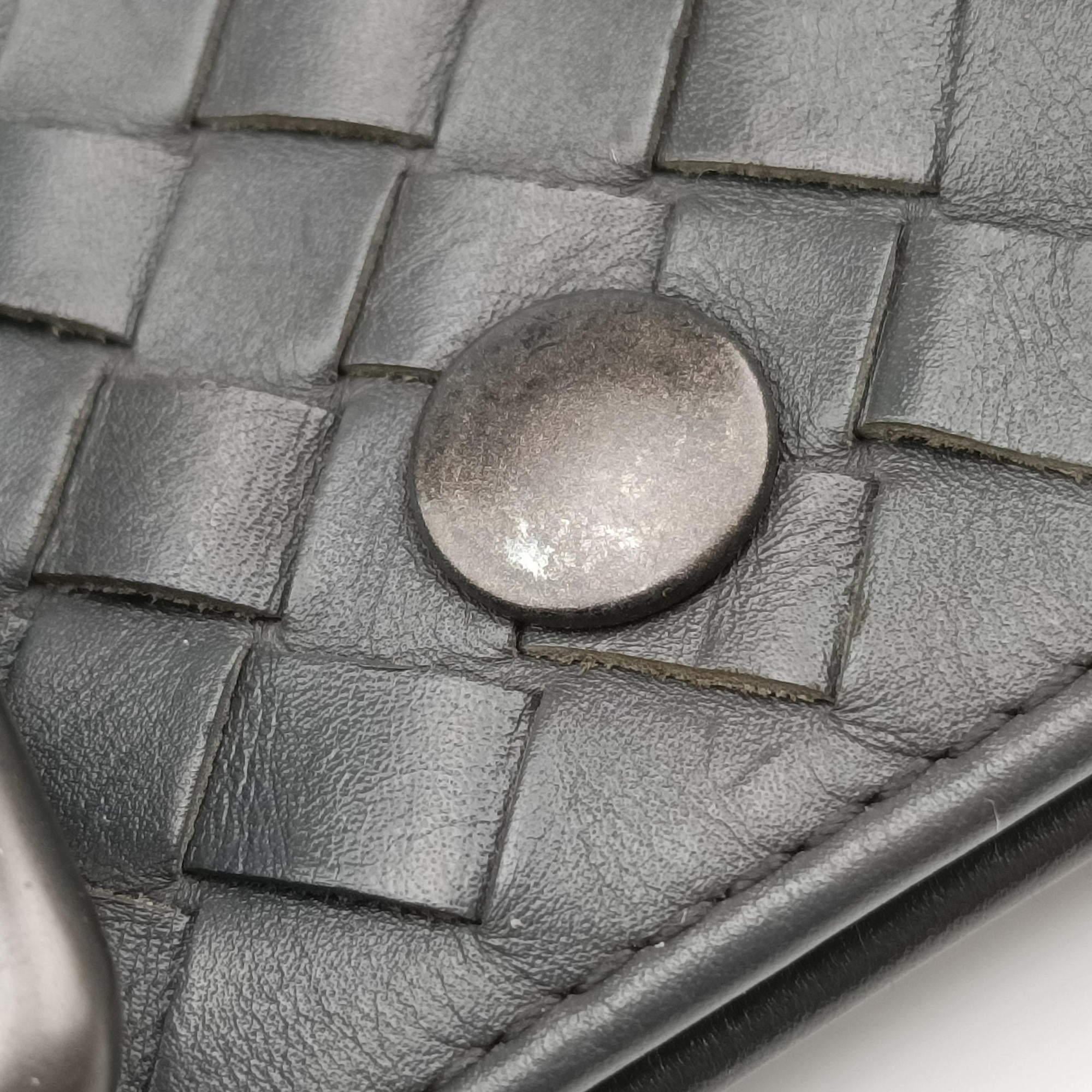 Pre-owned Bottega Veneta Intrecciato Shopper Acatl Grey lambskin  handbag | stylenewstar