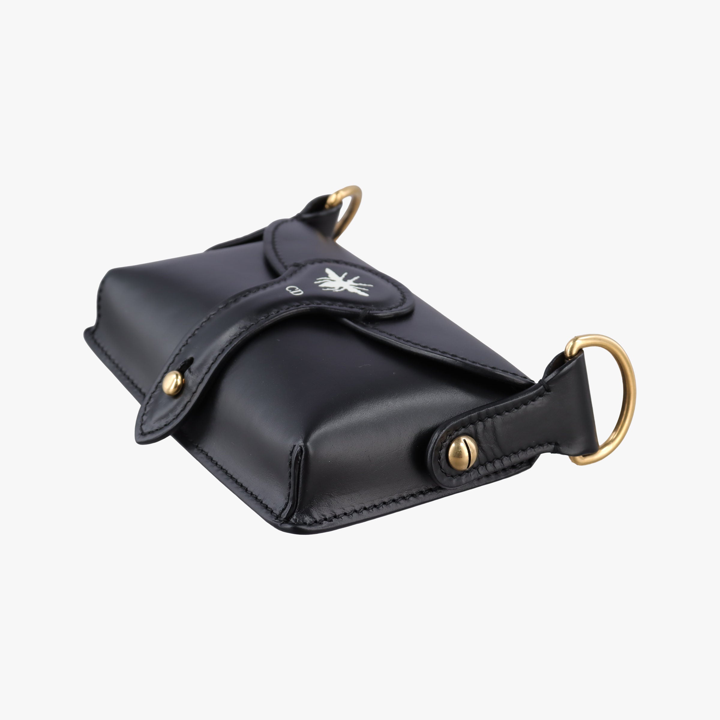 Pre-owned Christian Dior Mini D-Bee Black Leather  shoulderbag | stylenewstar