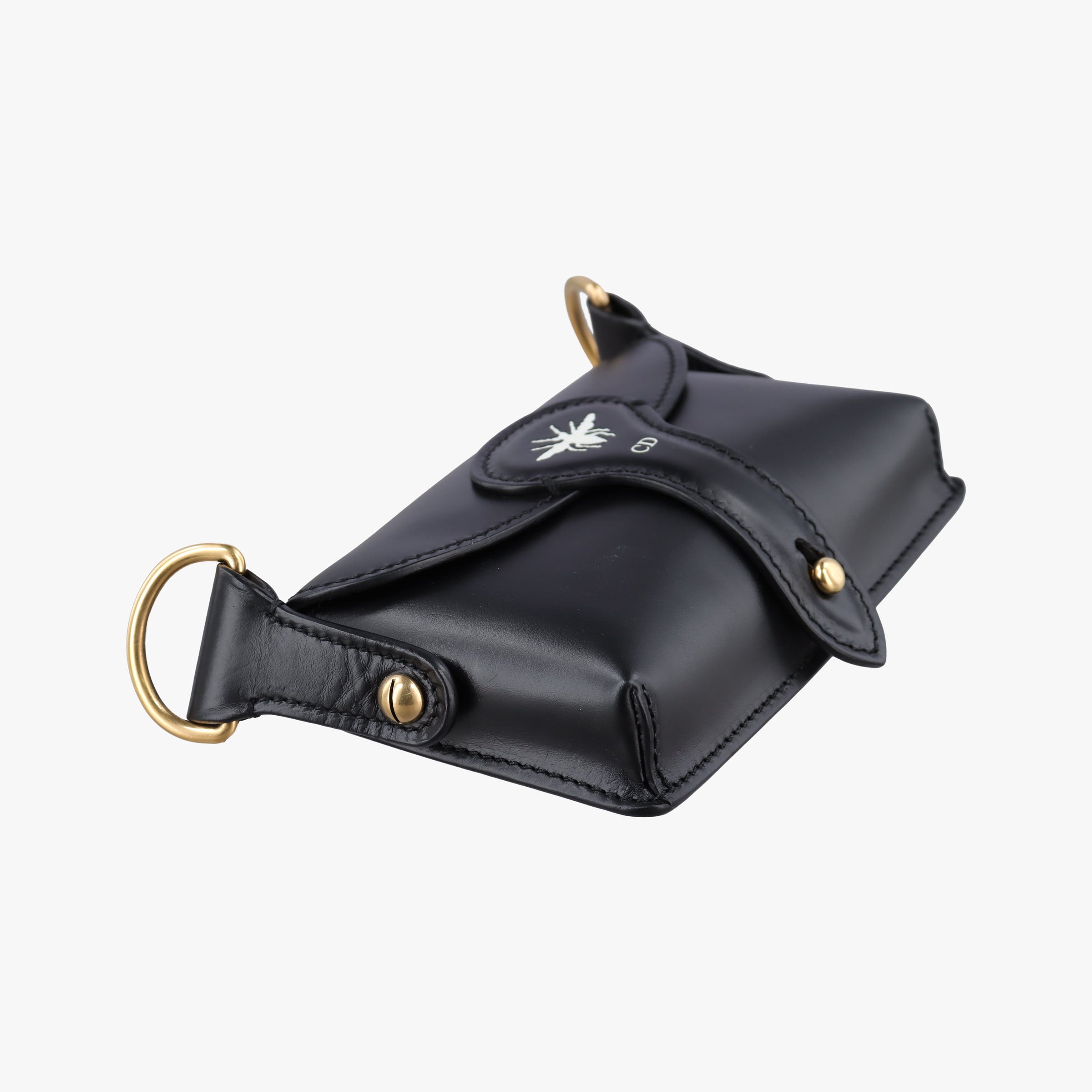 Pre-owned Christian Dior Mini D-Bee Black Leather  shoulderbag | stylenewstar
