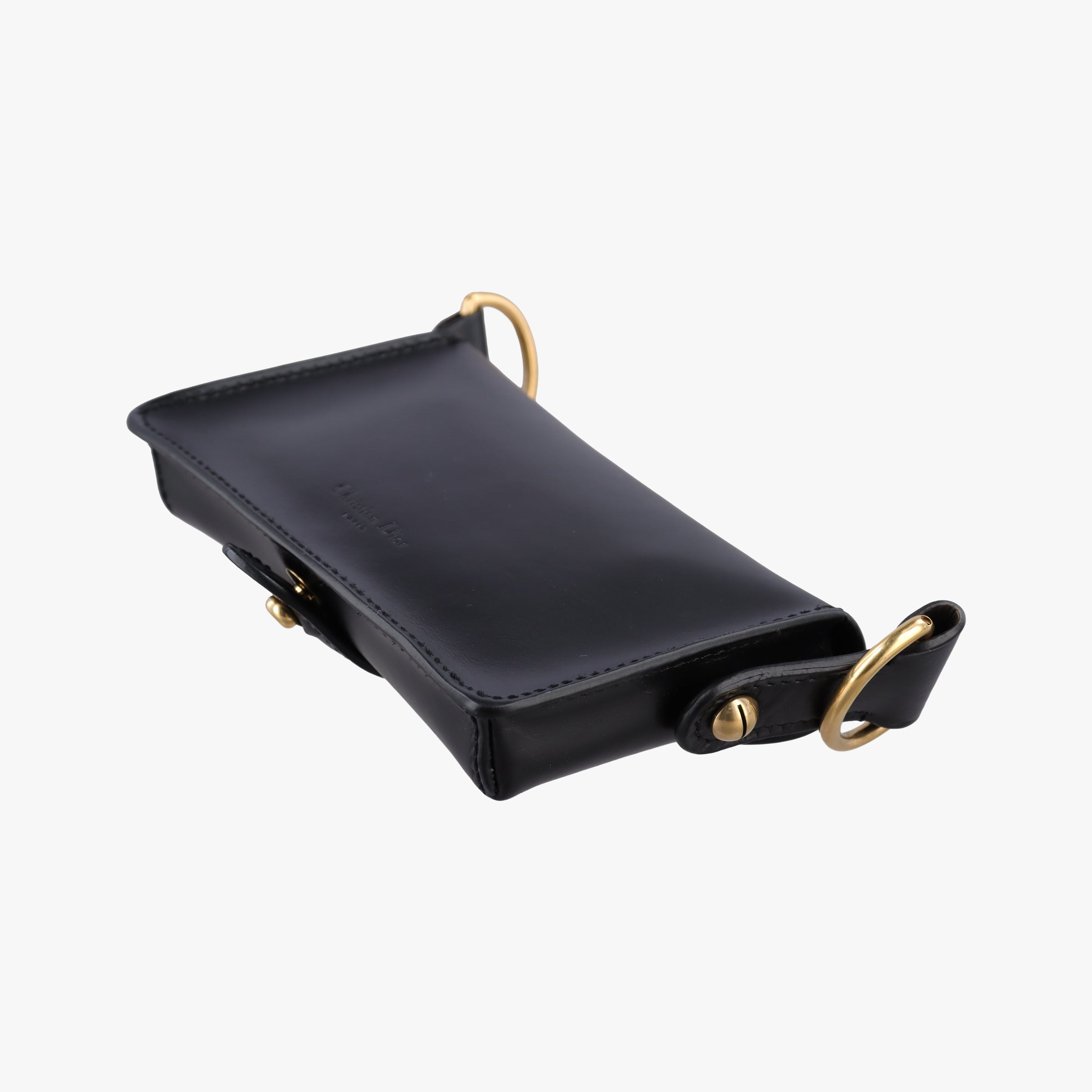 Pre-owned Christian Dior Mini D-Bee Black Leather  shoulderbag | stylenewstar
